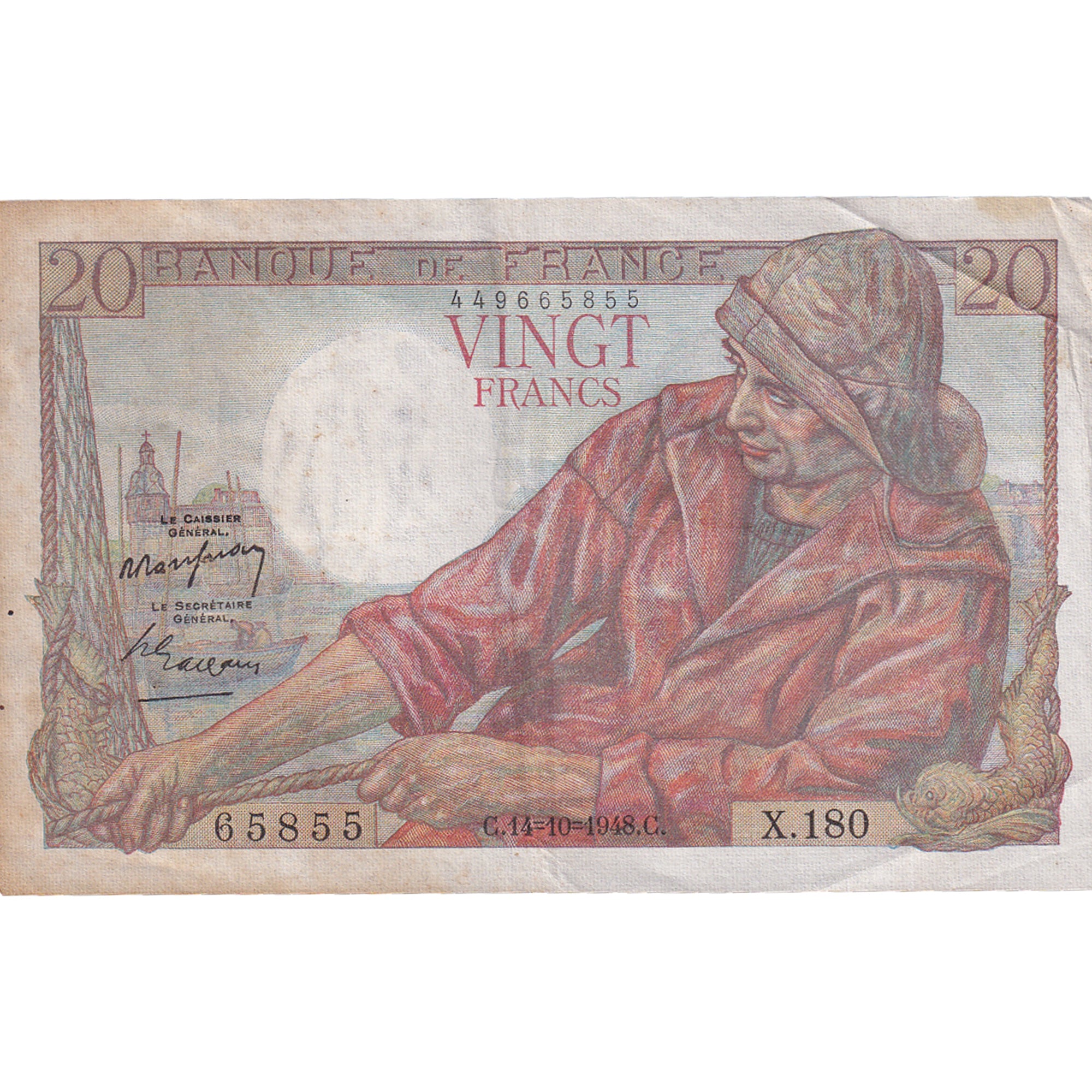 França, 20 Francs, 1948, X.180, VF(20-25), Fayette:13.13, KM:100c