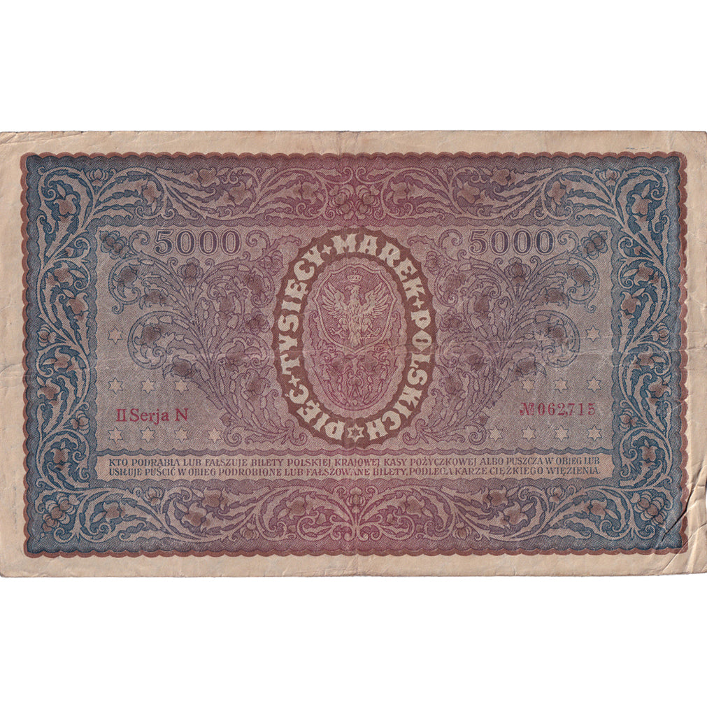 Billet, Pologne, 5000 Marek, 1920, 1920-02-07, KM:31, TB