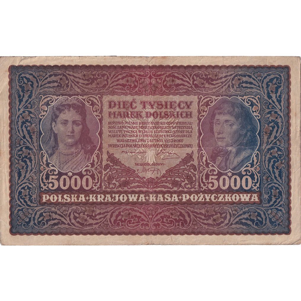 Billet, Pologne, 5000 Marek, 1920, 1920-02-07, KM:31, TB