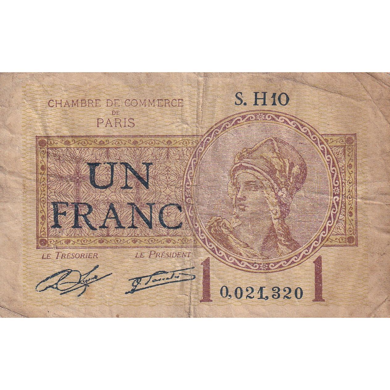 França, Paris, 1 Franc, 1922, VF(20-25)