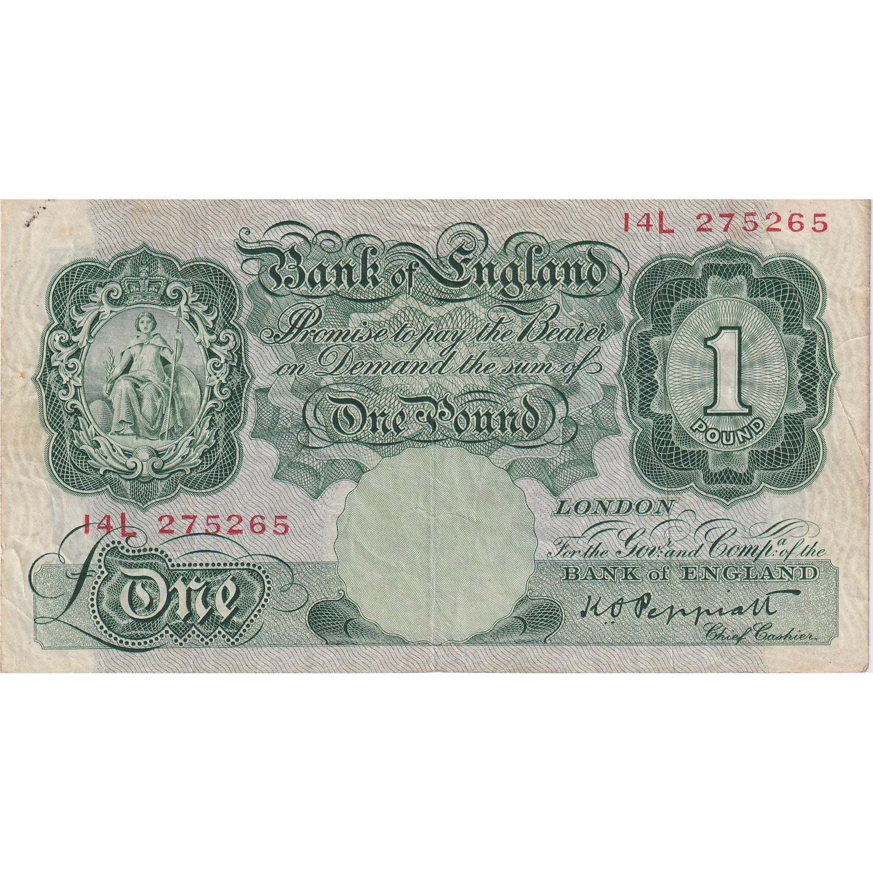 Nota, Grã-Bretanha, 1 Pound, KM:369a, VF(20-25)