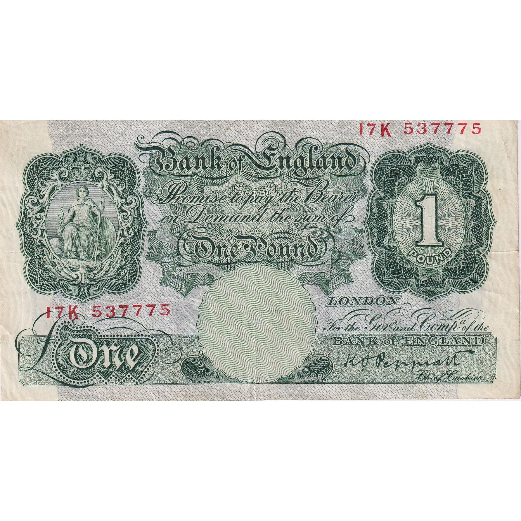 Geldschein, Großbritannien, 1 Pound, KM:369a, SS