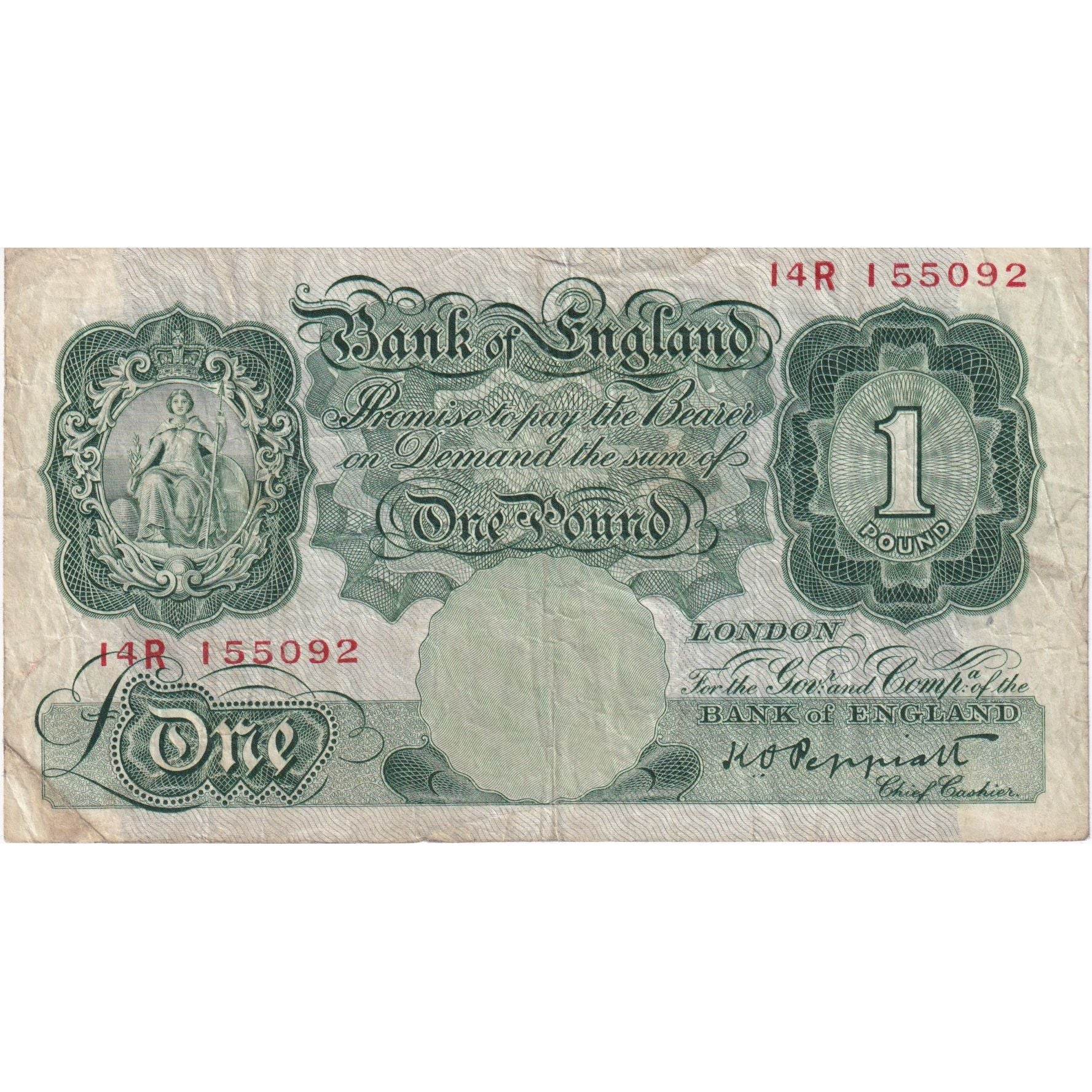 Billete, 1 Pound, Gran Bretaña, KM:369a, BC