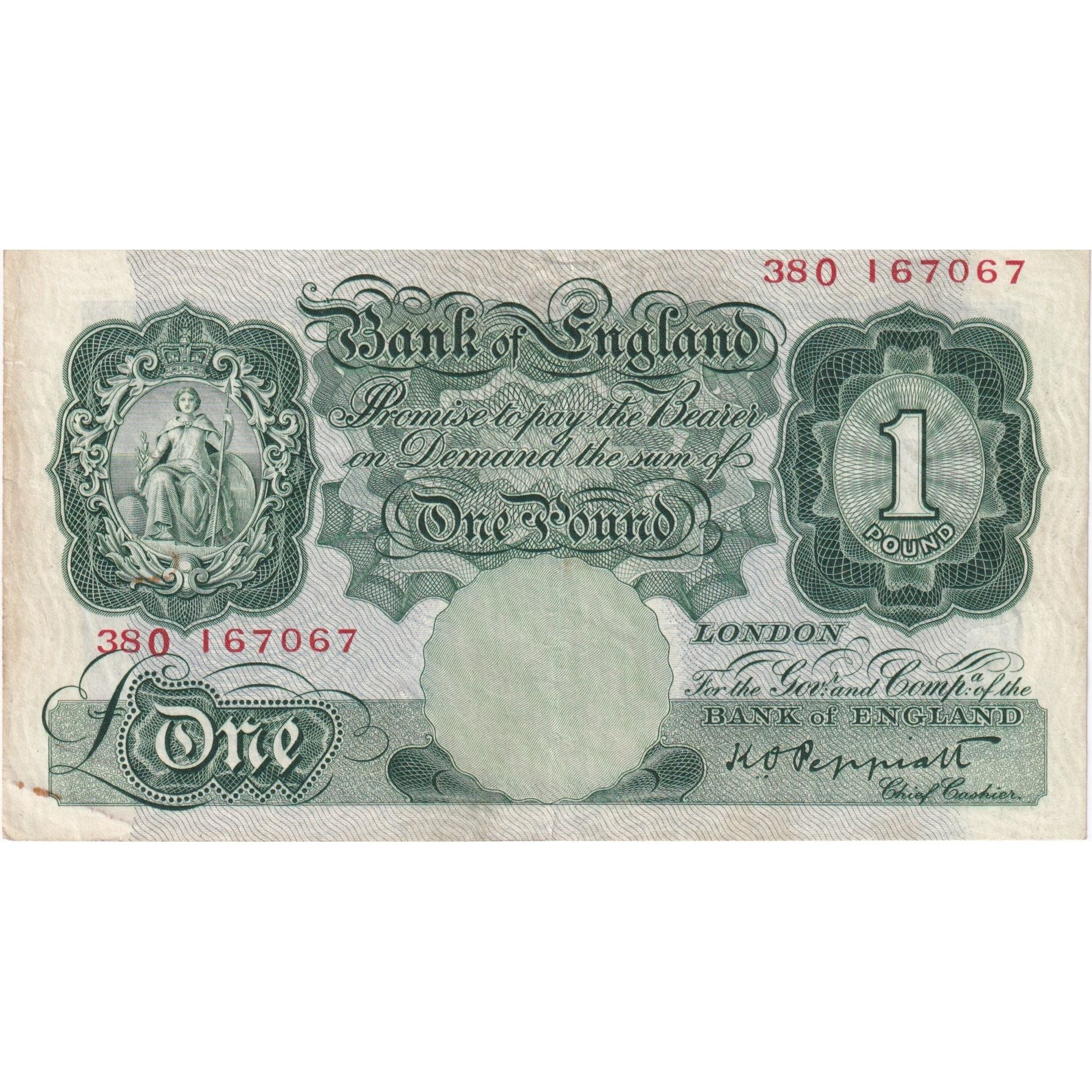 Banconote, Gran Bretagna, 1 Pound, KM:369a, MB