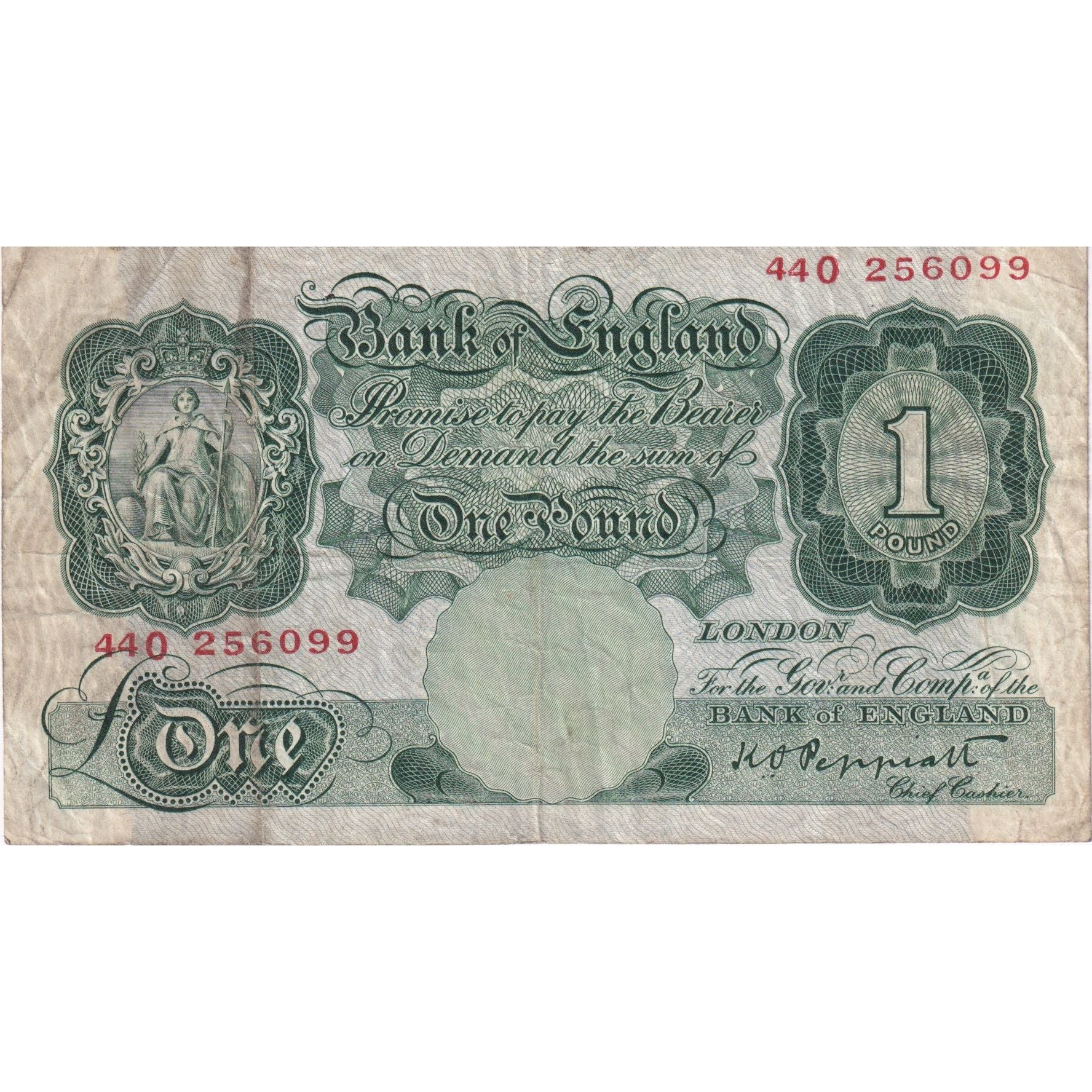 Nota, Grã-Bretanha, 1 Pound, KM:369a, VF(20-25)