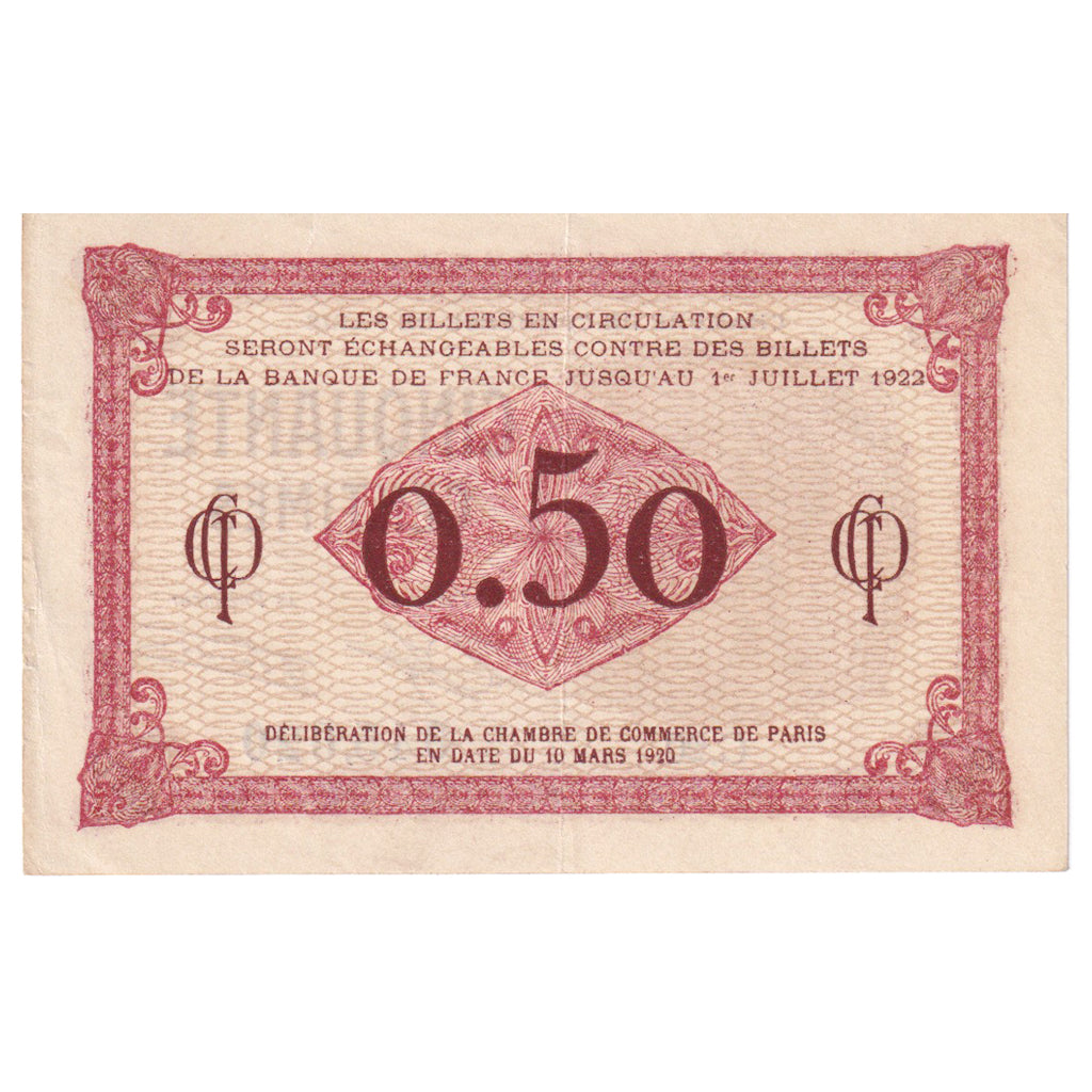 Francia, Paris, 50 Centimes, 1920, BB, Pirot:97-10