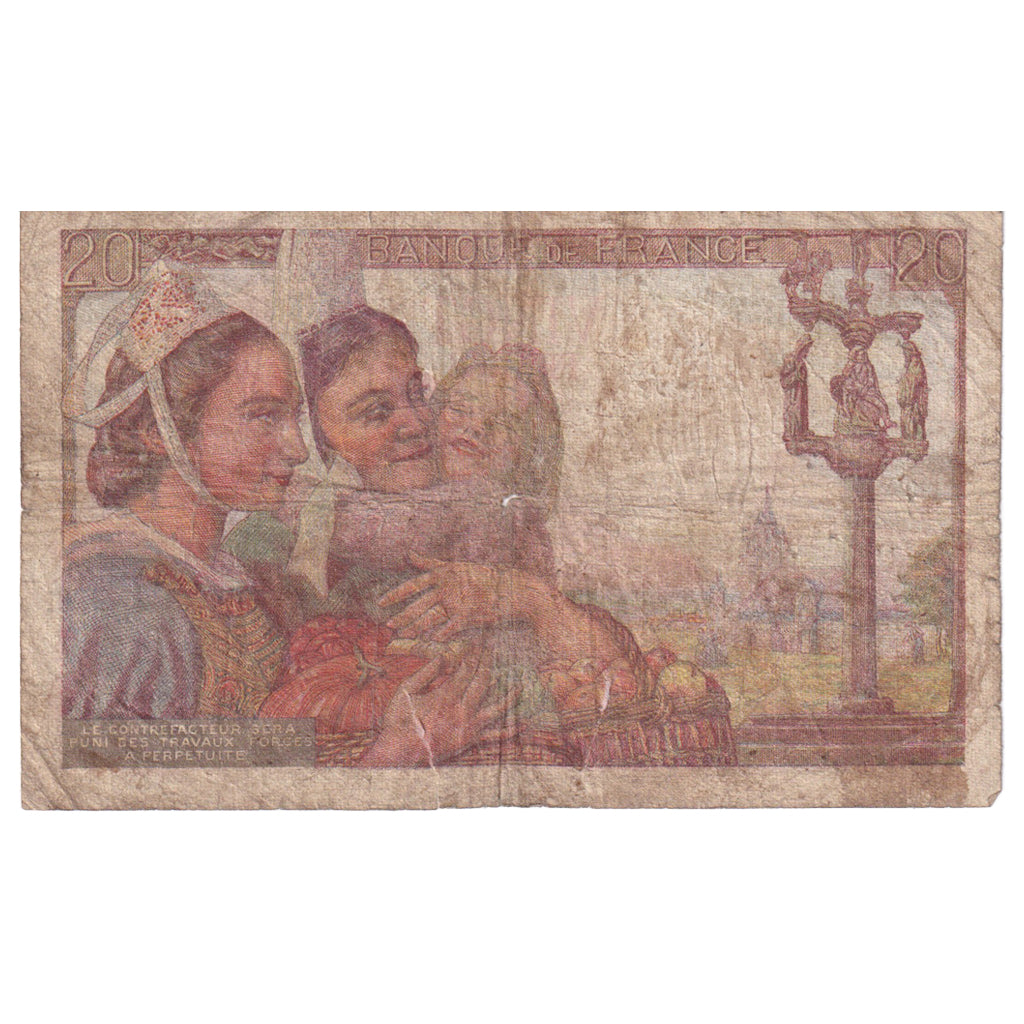 Frankreich, 20 Francs, Pêcheur, 1942, O.46, SGE, Fayette:13.4, KM:100a