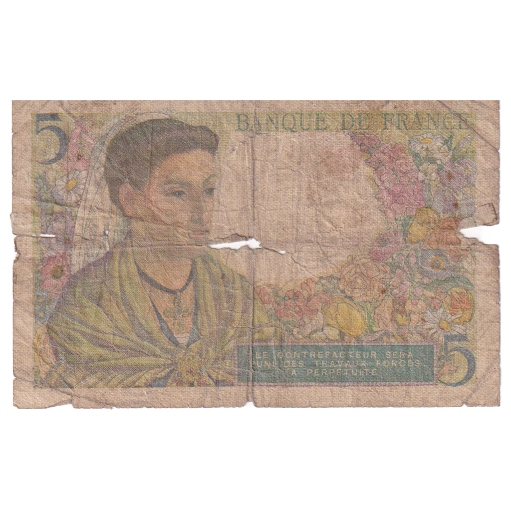 Frankreich, 5 Francs, Berger, H.18, SGE, Fayette:5.1, KM:98a