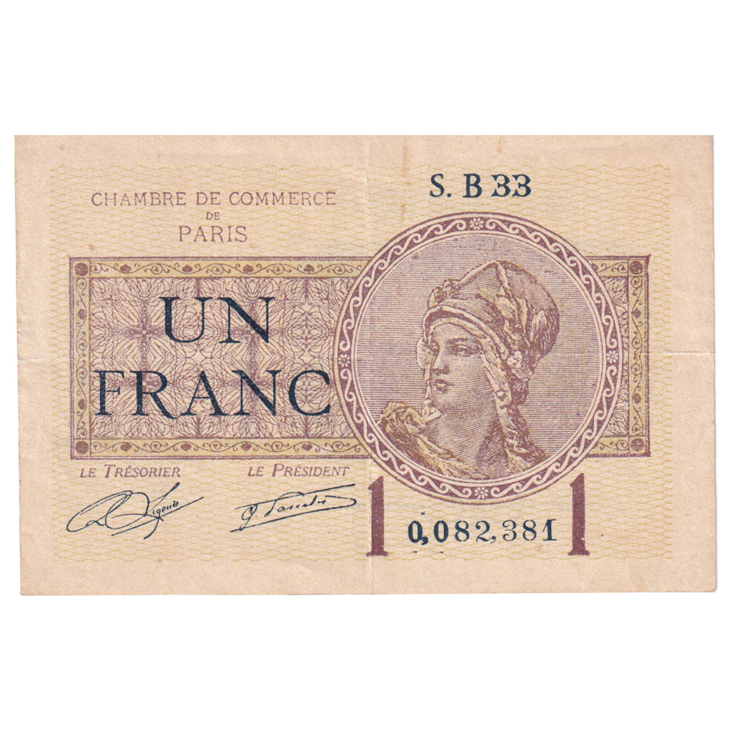 Francja, Paris, 1 Franc, 1922, EF(40-45), Pirot:97-23