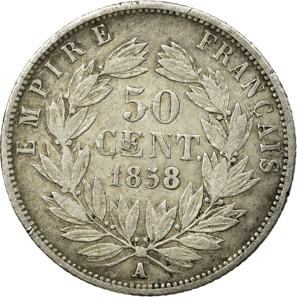 Coin, France, Napoleon III, Napoléon III, 50 Centimes, 1858, Paris, VF(30-35)