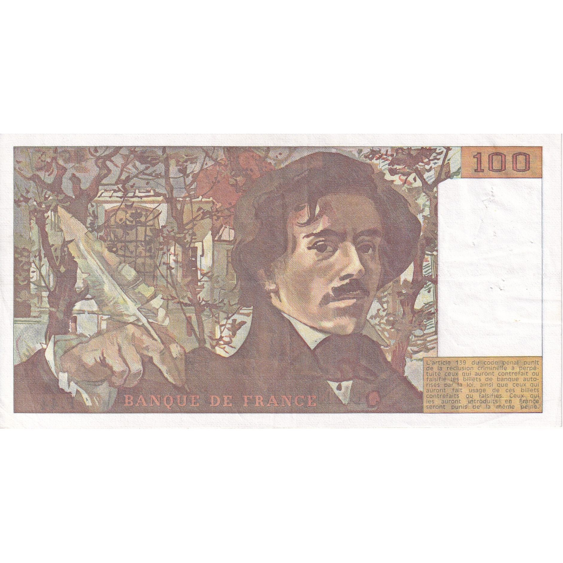 Frankreich, 100 Francs, Delacroix, 1981, F.44, SS, Fayette:69.5, KM:154b