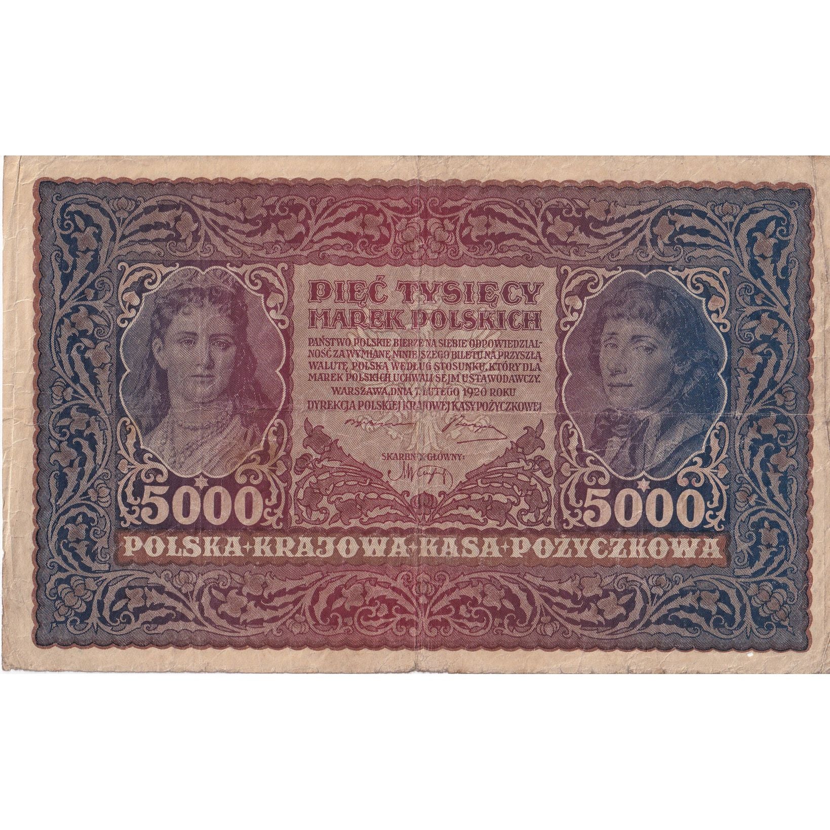 Banconote, Polonia, 5000 Marek, 1920, 1920-02-07, KM:31, MB