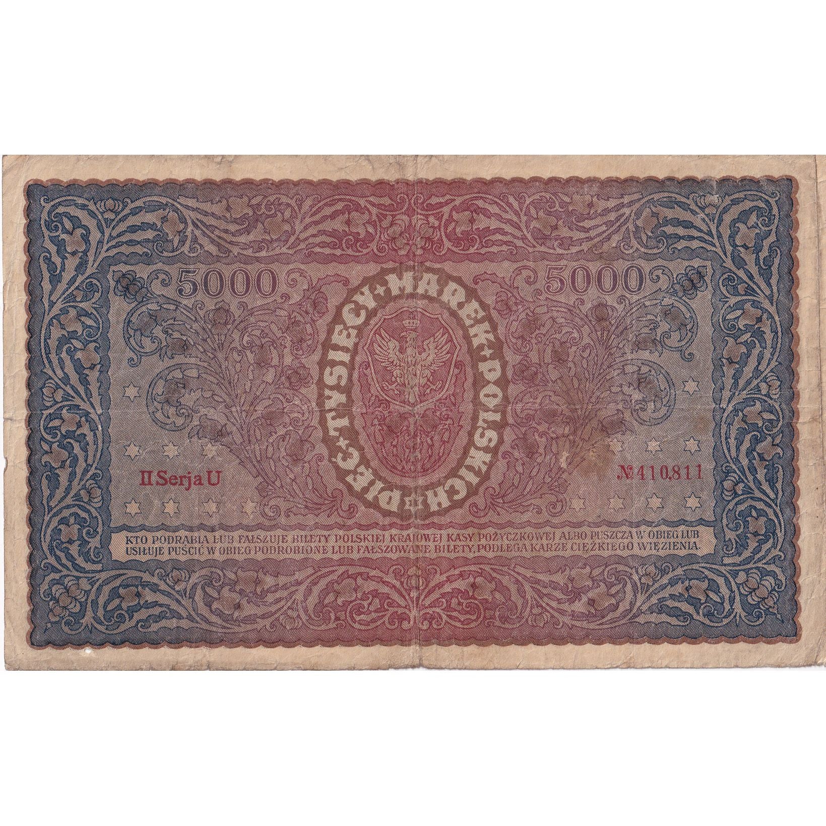 Banconote, Polonia, 5000 Marek, 1920, 1920-02-07, KM:31, MB