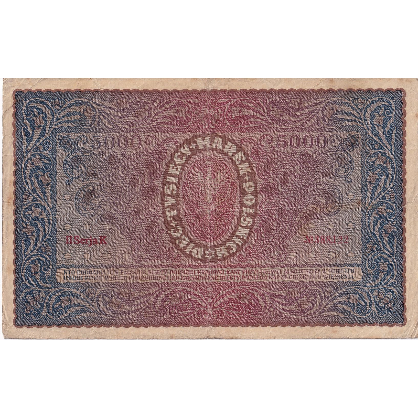 Geldschein, Polen, 5000 Marek, 1920, 1920-02-07, KM:31, S