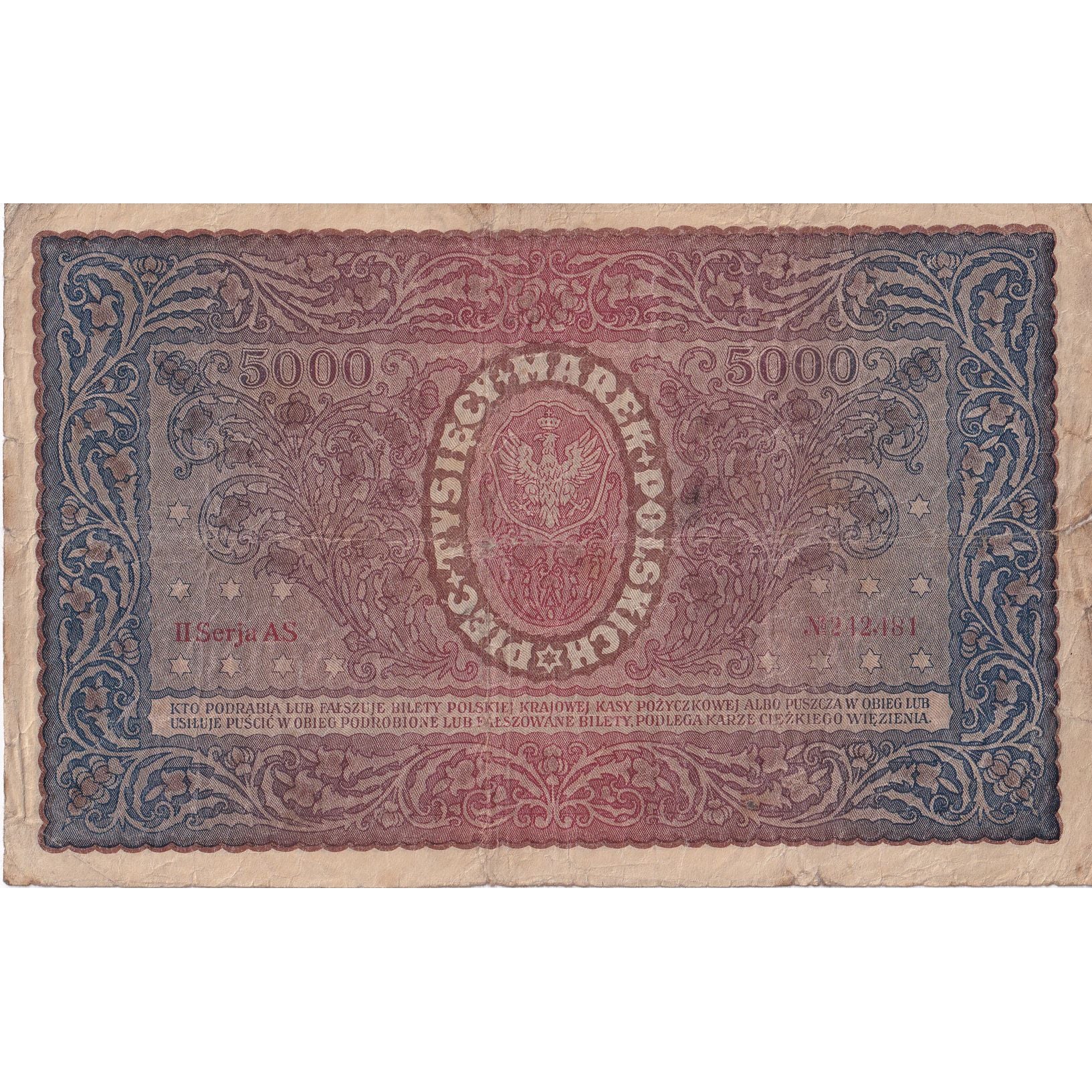 Banconote, Polonia, 5000 Marek, 1920, 1920-02-07, KM:31, MB