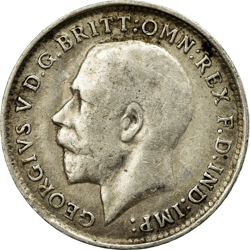 Moneta, Gran Bretagna, George V, 3 Pence, 1916, BB, Argento, KM:813