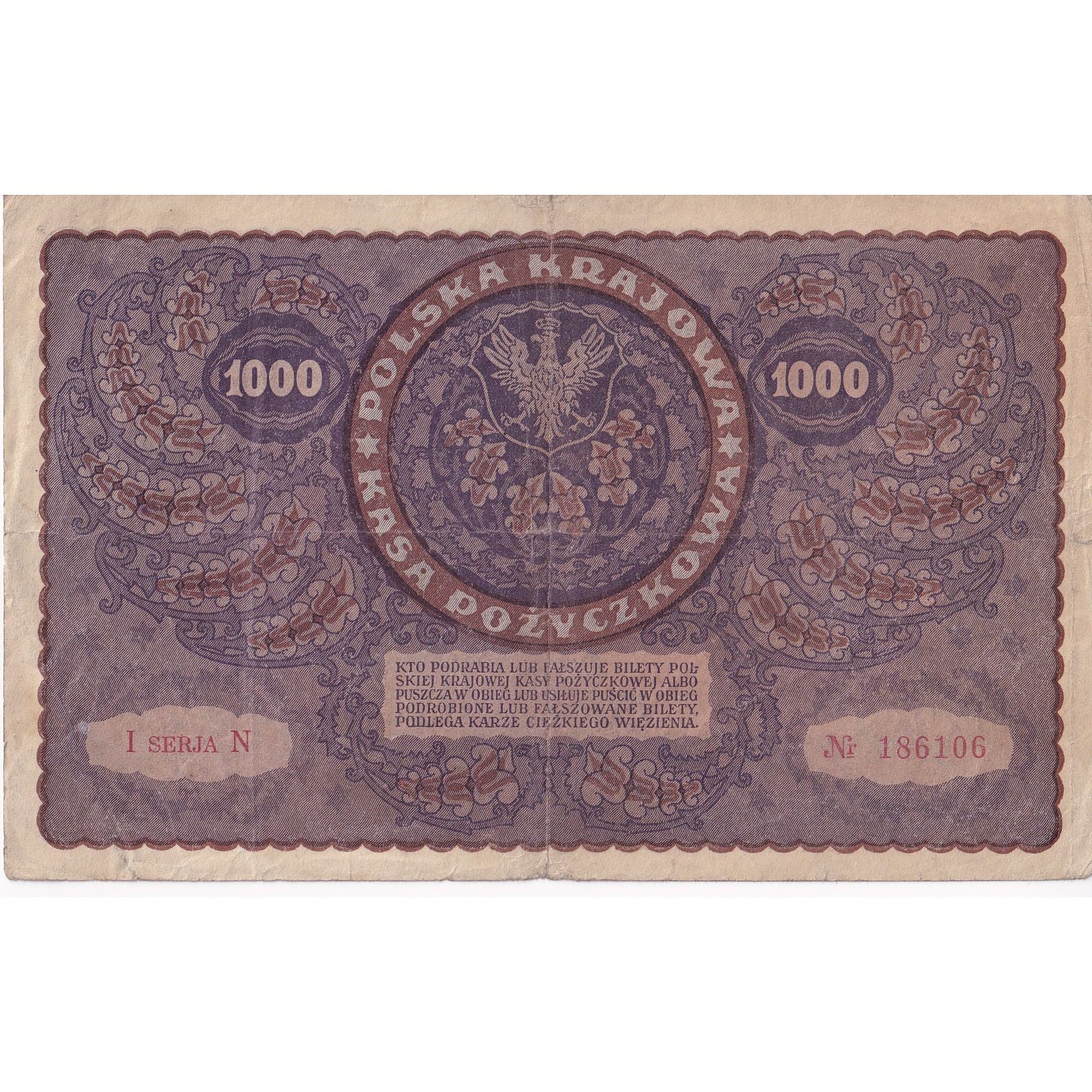 Banknote, Poland, 1000 Marek, 1919, 1919-08-23, KM:29, EF(40-45)