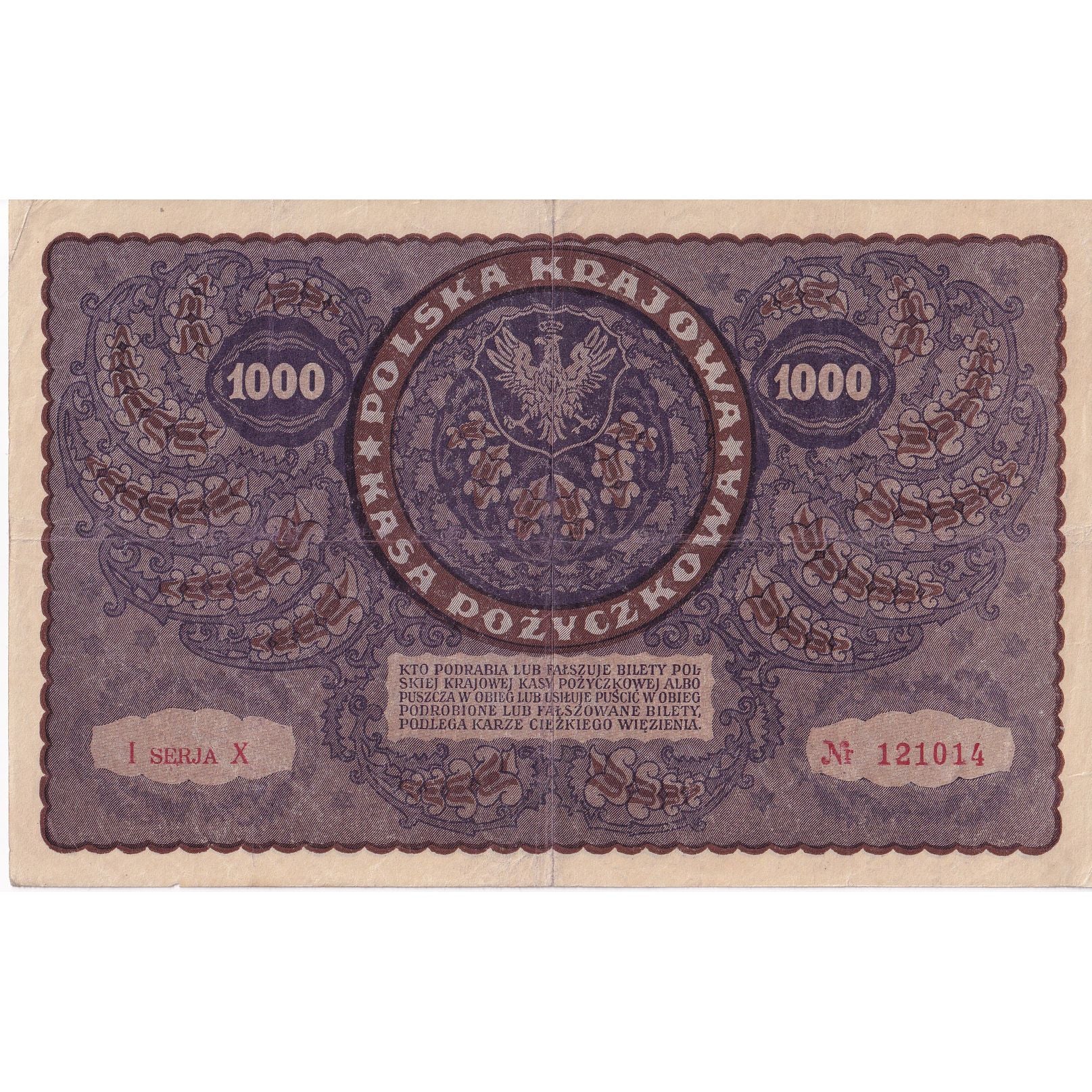 Billet, Pologne, 1000 Marek, 1919, 1919-08-23, KM:29, TTB