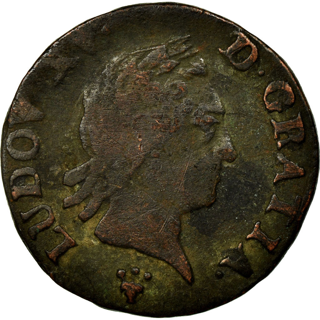 Coin, France, Louis XV, Liard à la vieille tête, Liard, 1770, Reims