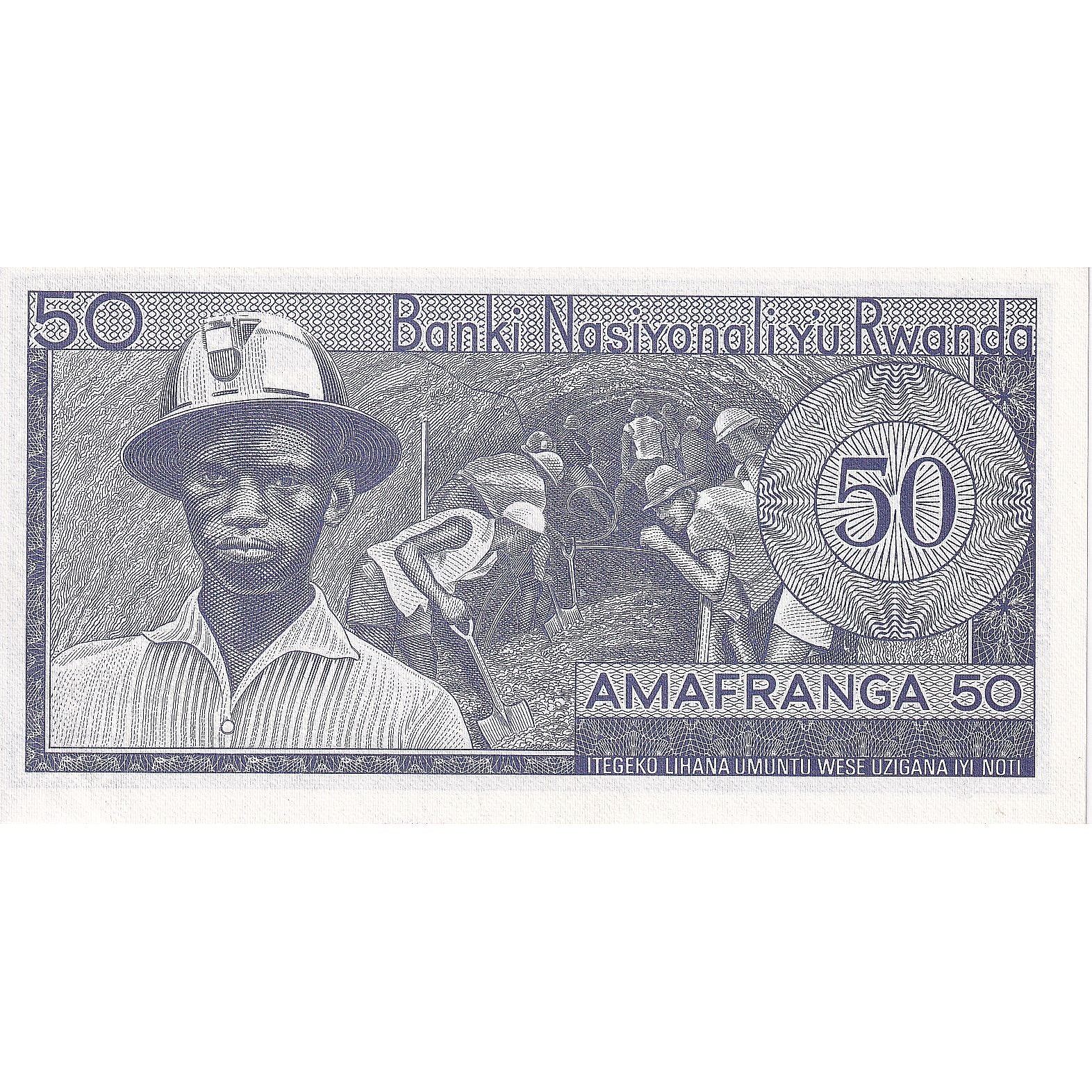 Banknote, Rwanda, 50 Francs, 1976, KM:7c, UNC(65-70)