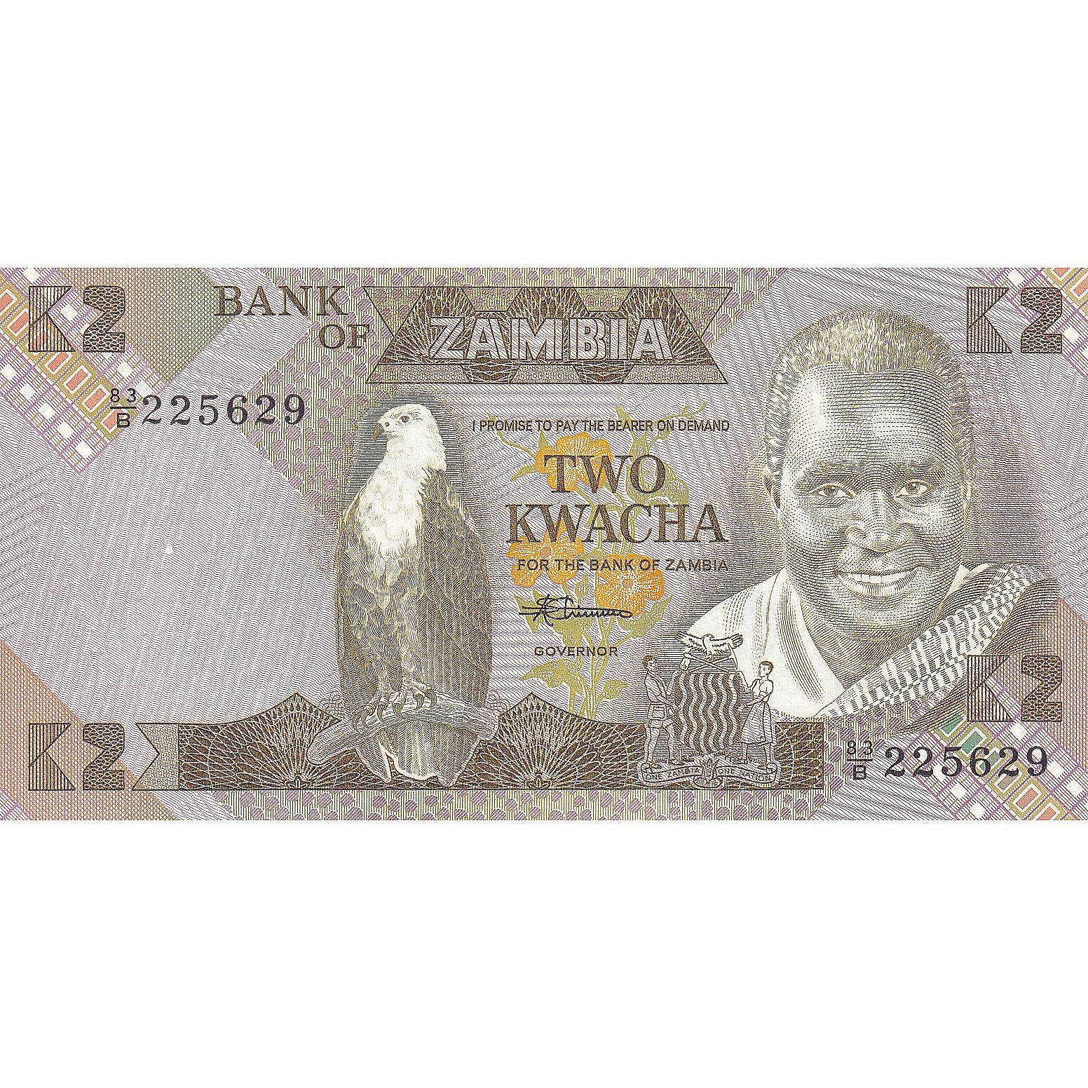 Zambia, 2 Kwacha, UNC(65-70)