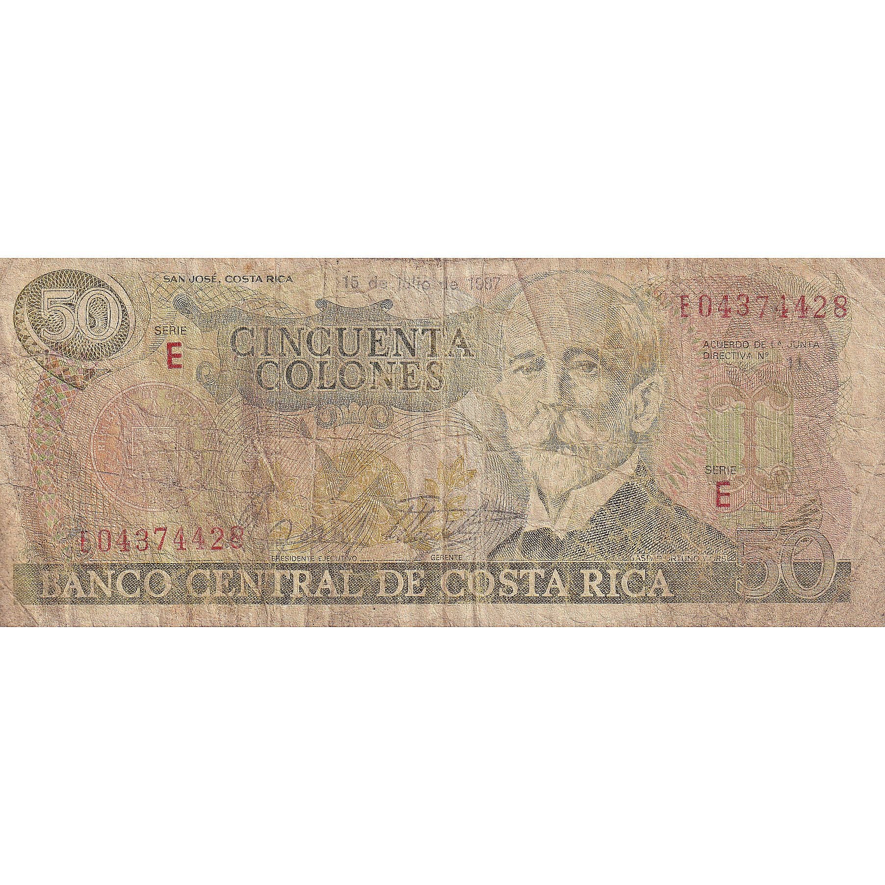 Billete, 50 Colones, Costa Rica, 1987-07-15, KM:257a, RC