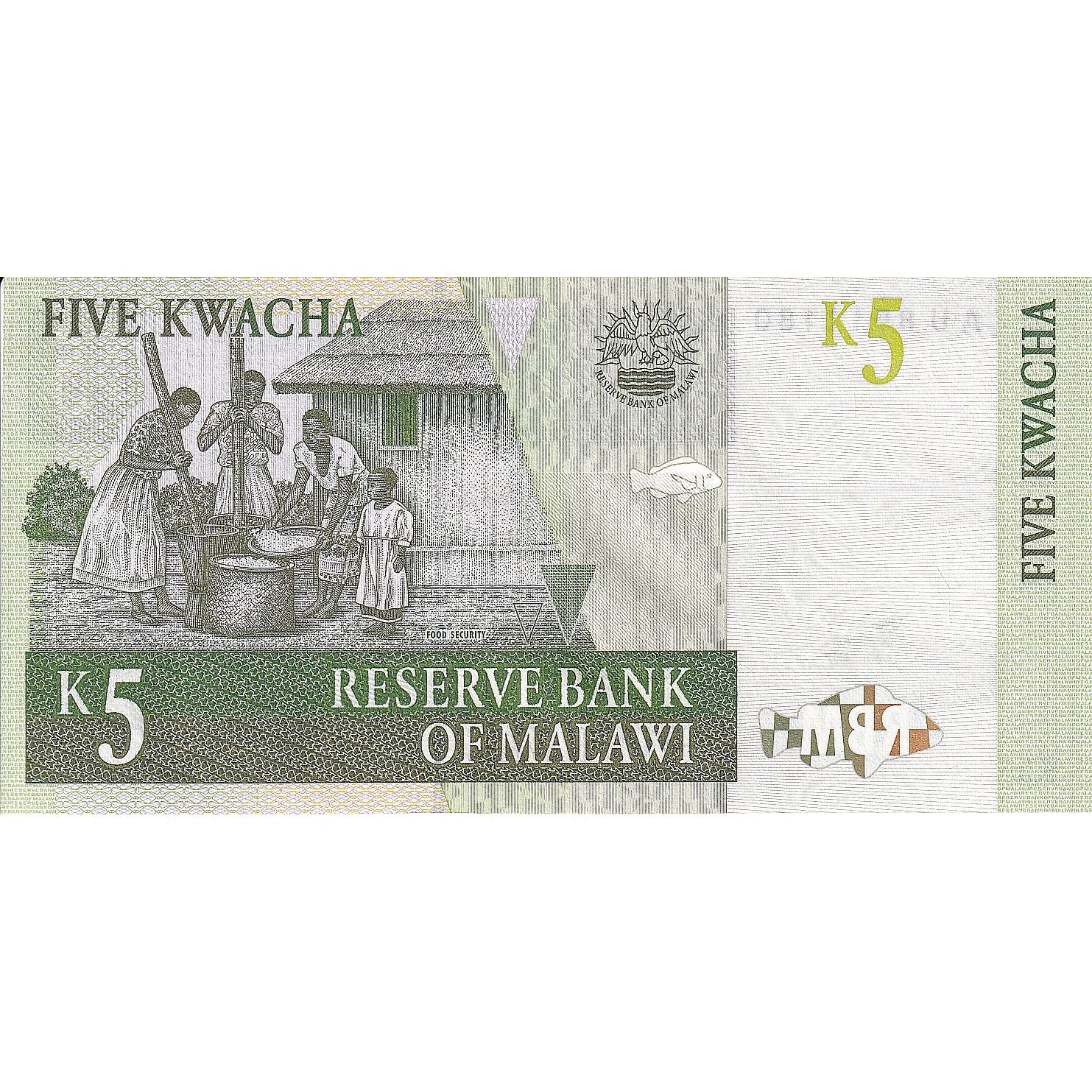 Banknote, Malawi, 5 Kwacha, 1997-07-01, KM:36a, UNC(65-70)
