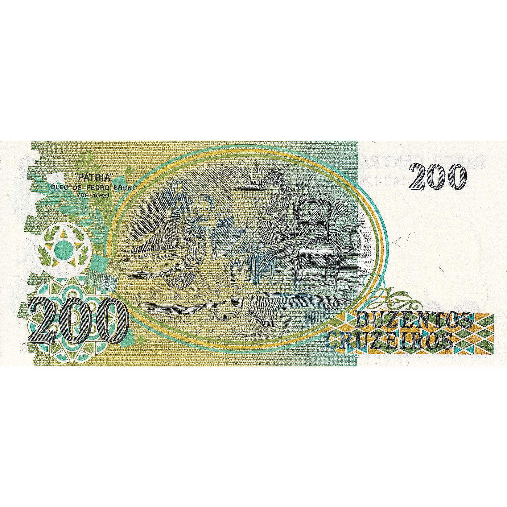 Banknote, Brazil, 200 Cruzeiros, 1990-1993, UNdated (1990), KM:229, UNC(65-70)
