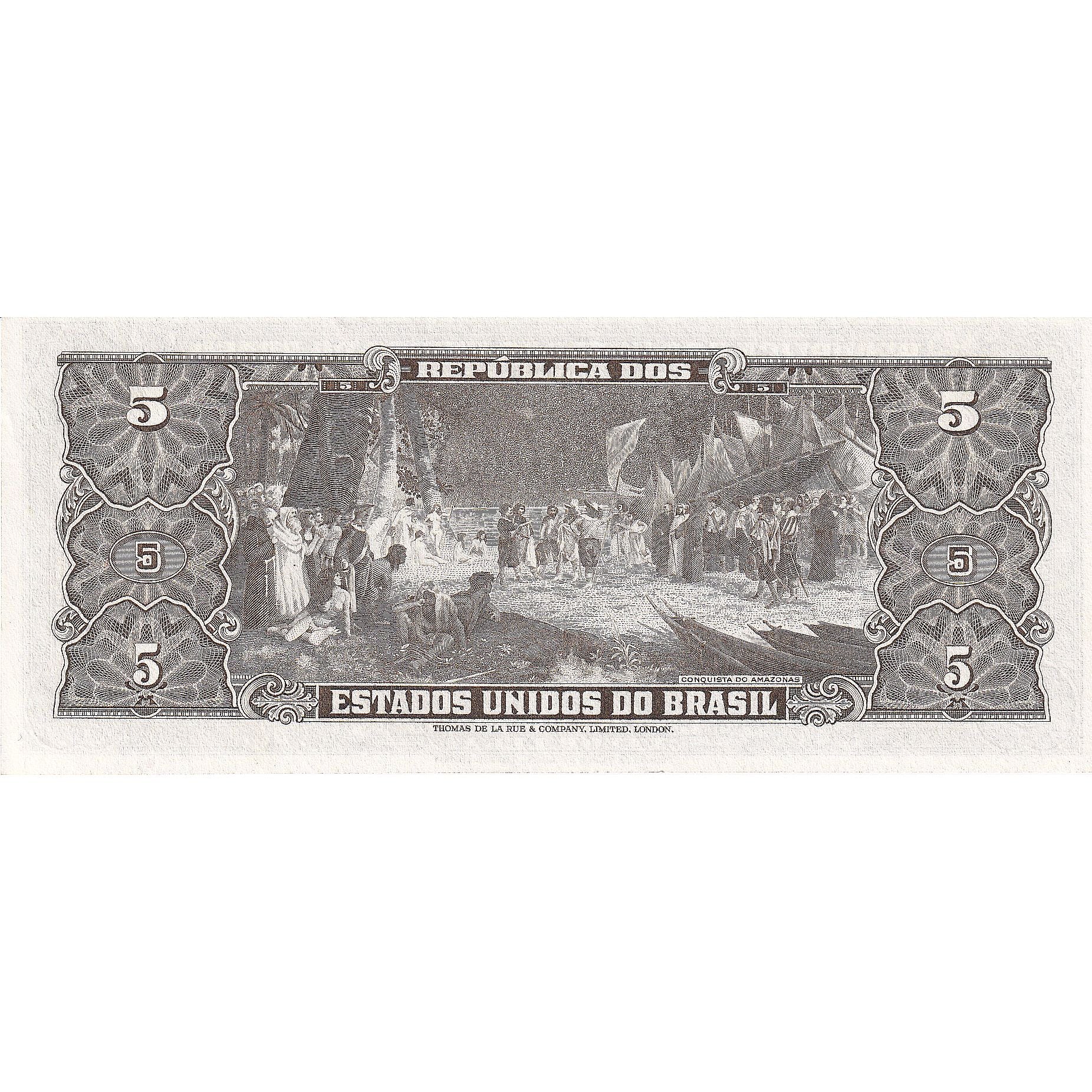 Banknot, Brazylia, 5 Cruzeiros, Undated (1964), KM:176d, UNC(65-70)