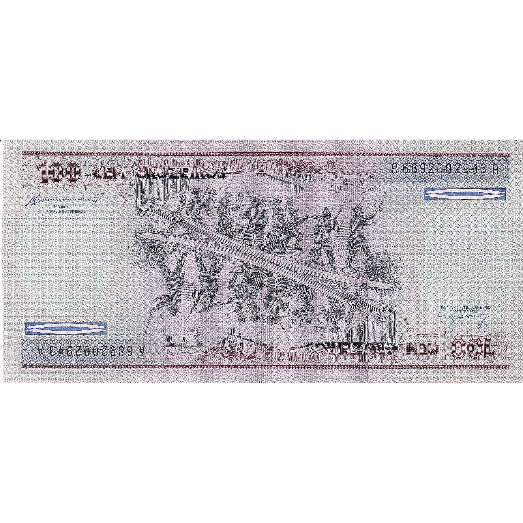 Nota, Brasil, 100 Cruzeiros, 1984, KM:198b, UNC(65-70)