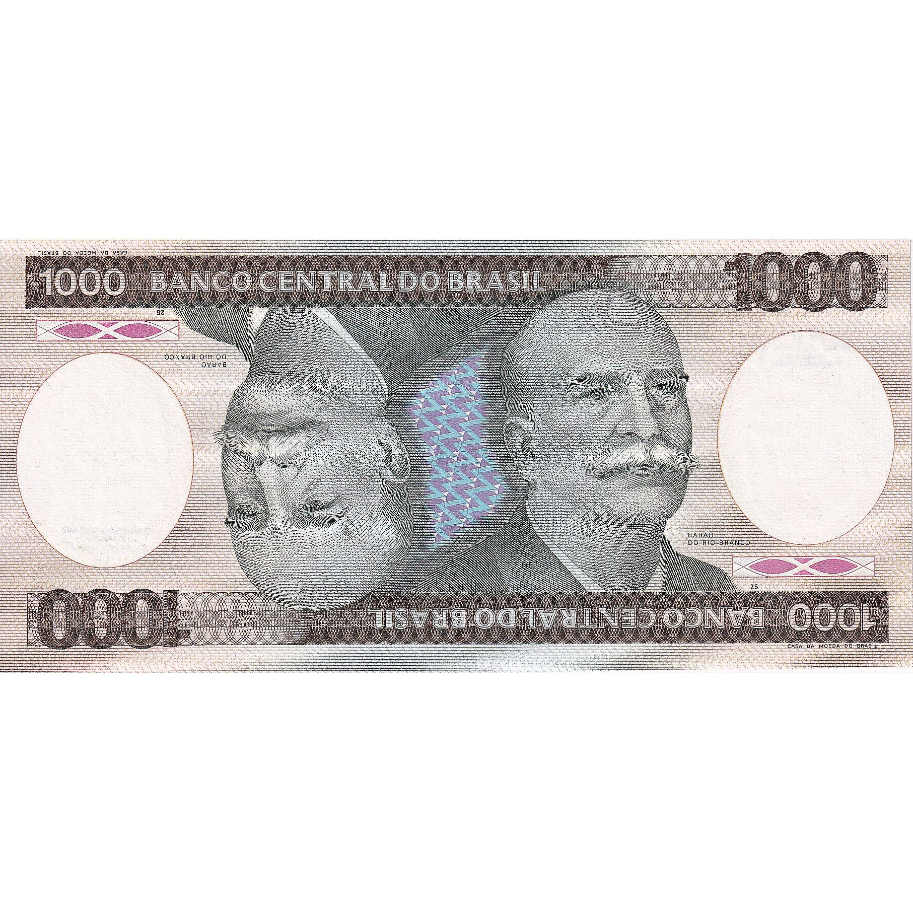 Banknote, Brazil, 1000 Cruzeiros, 1986, KM:201d, UNC(65-70)