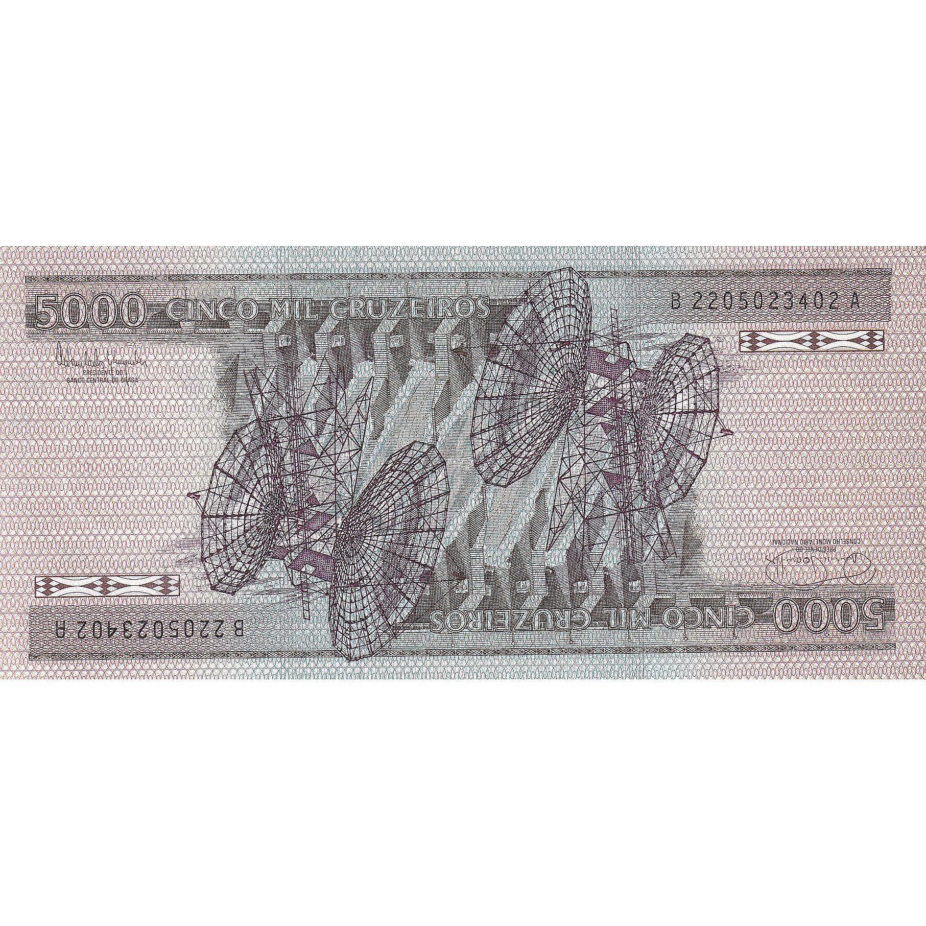 Billete, 5000 Cruzeiros, Undated (1985), Brasil, KM:202d, UNC
