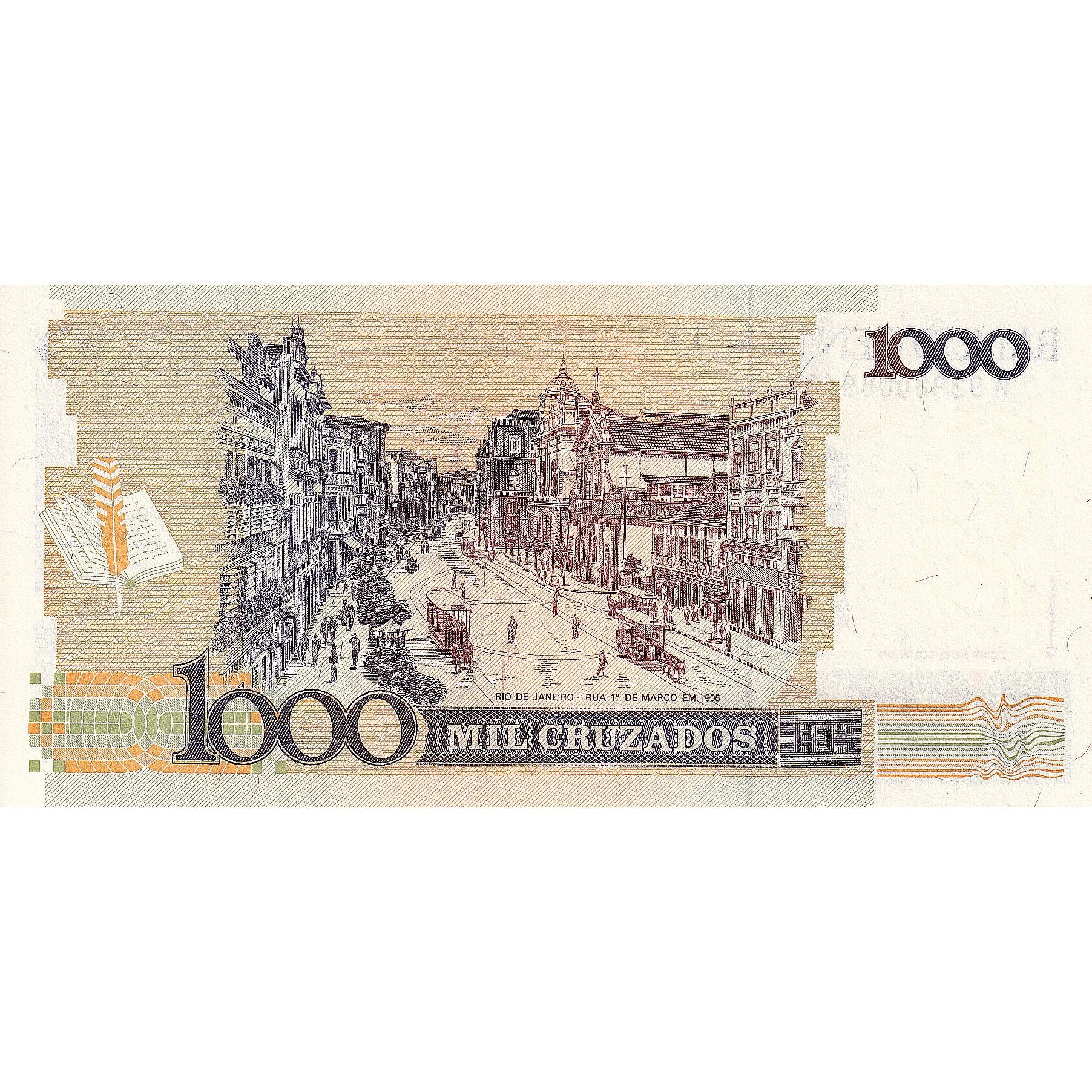 Nota, Brasil, 1000 Cruzados, 1988, KM:213b, UNC(65-70)