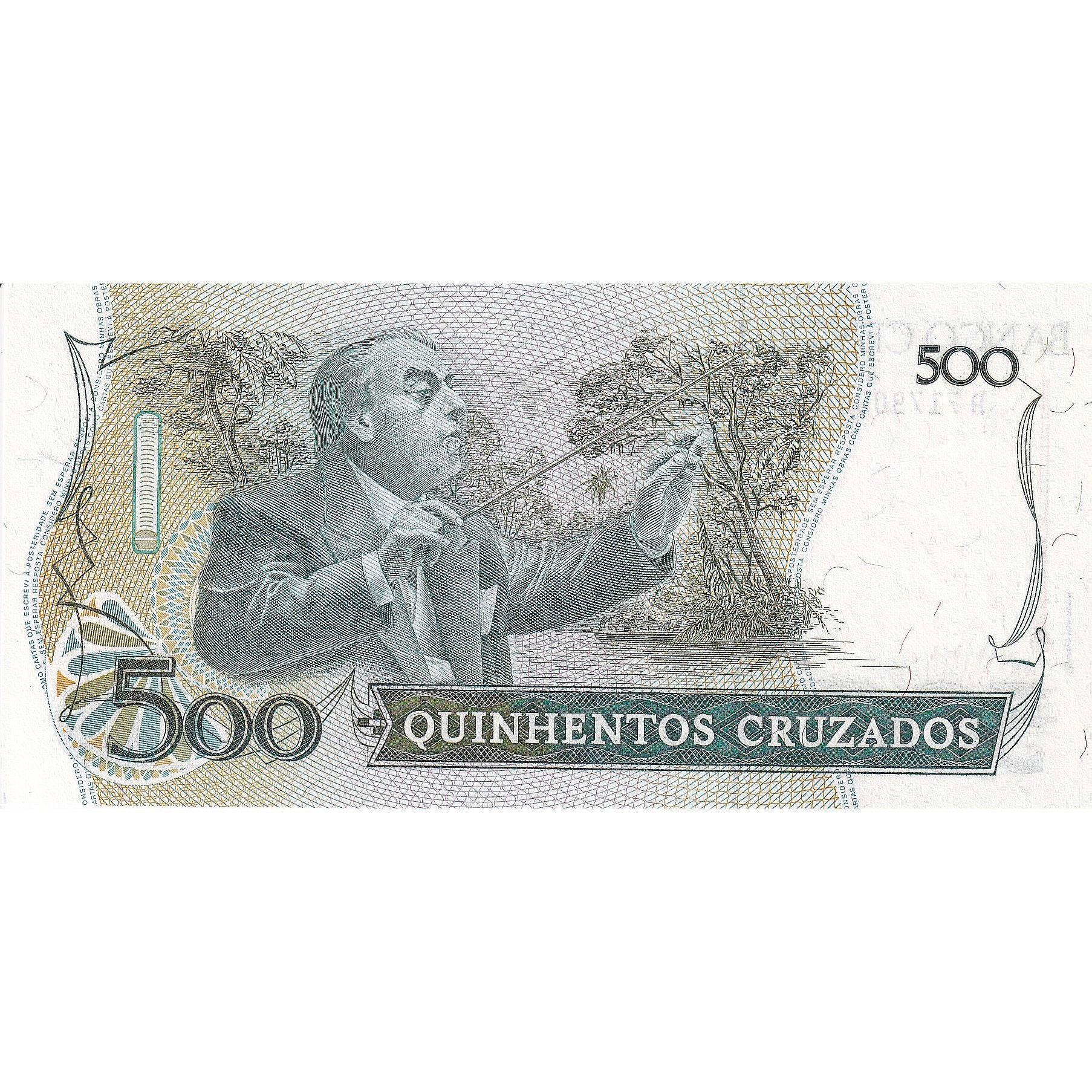 Geldschein, Brasilien, 500 Cruzados, 1987, KM:212c, UNZ