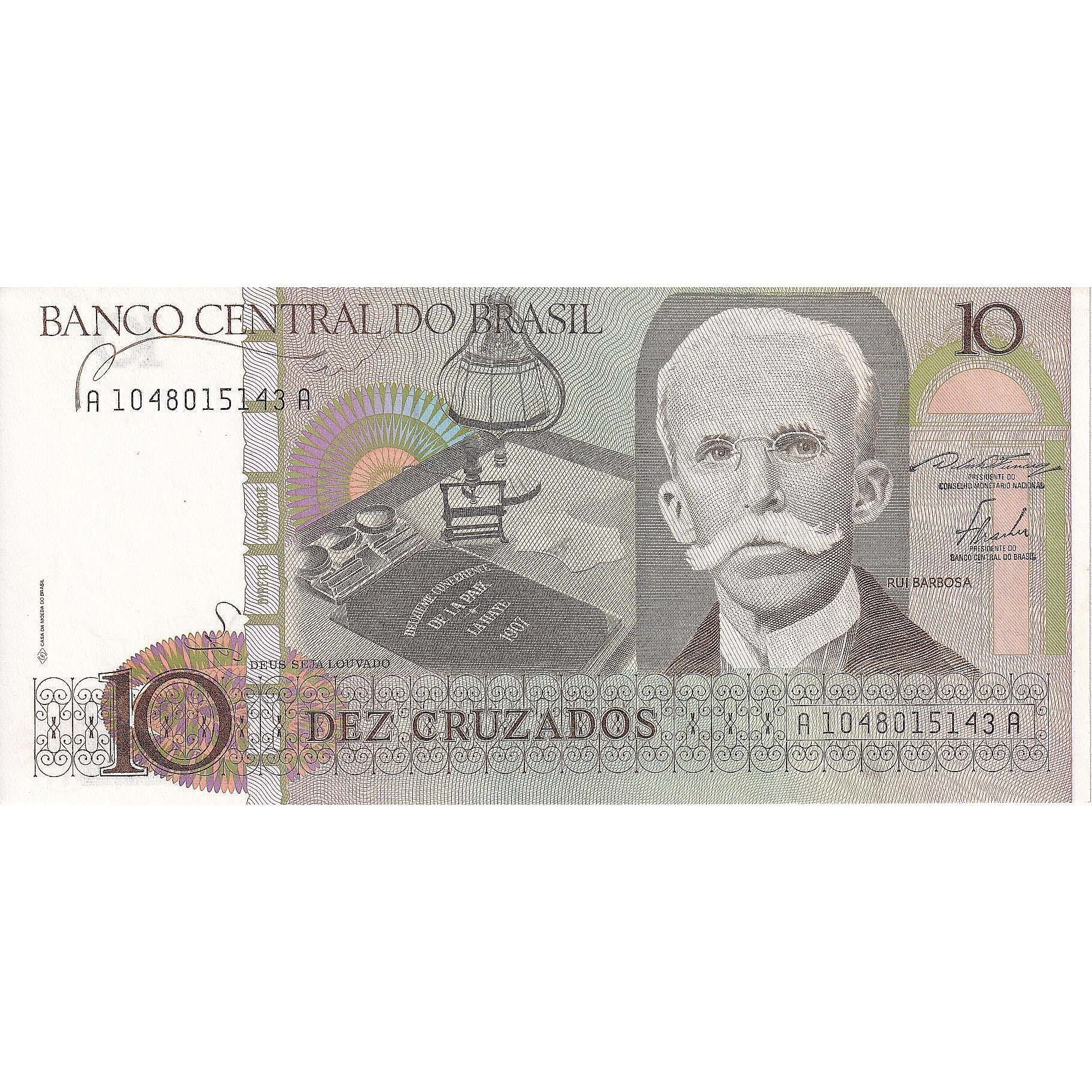 Billete, 10 Cruzados, 1987, Brasil, KM:209b, UNC