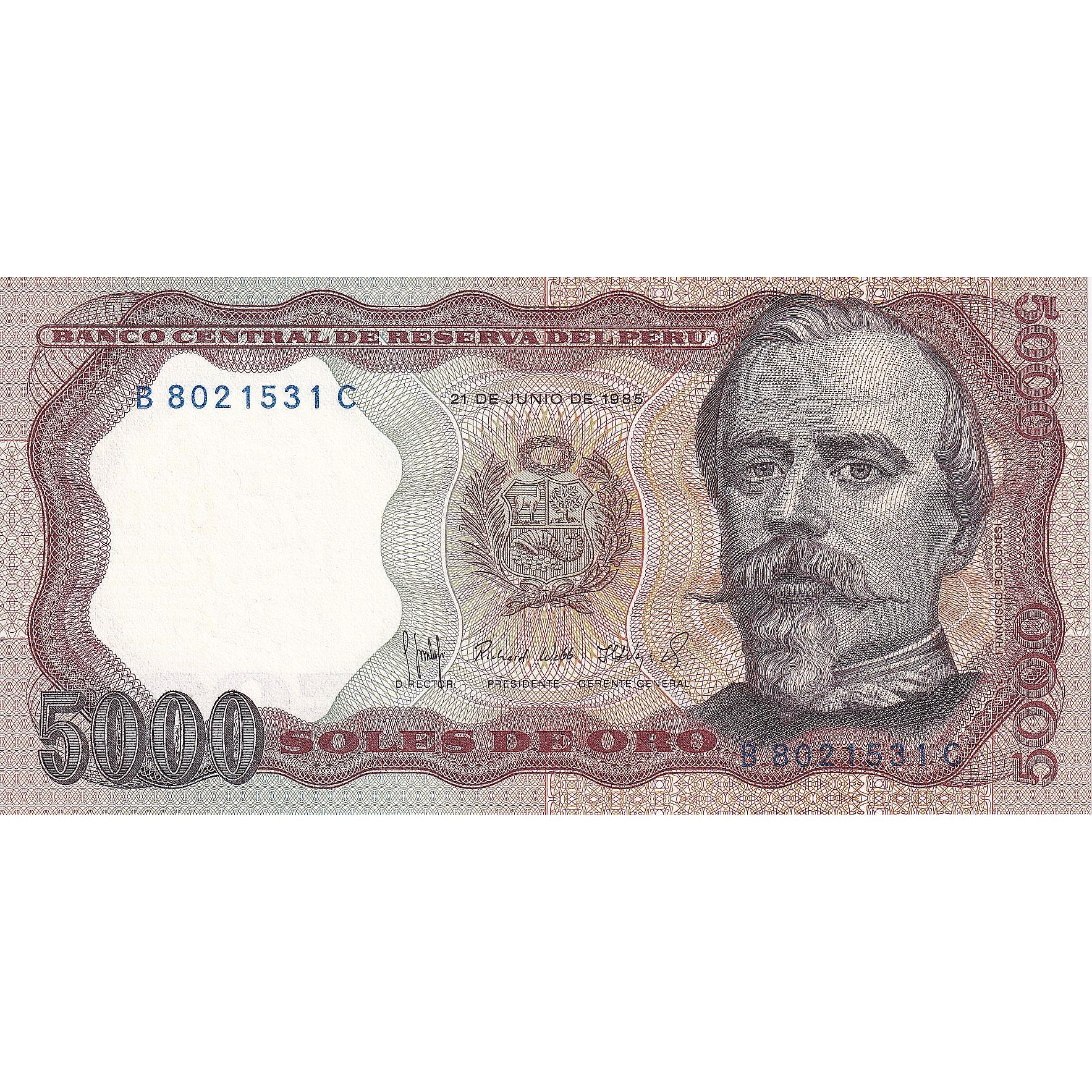 Peru, 5000 Soles De Oro, 1985, KM:117c, UNC(65-70)