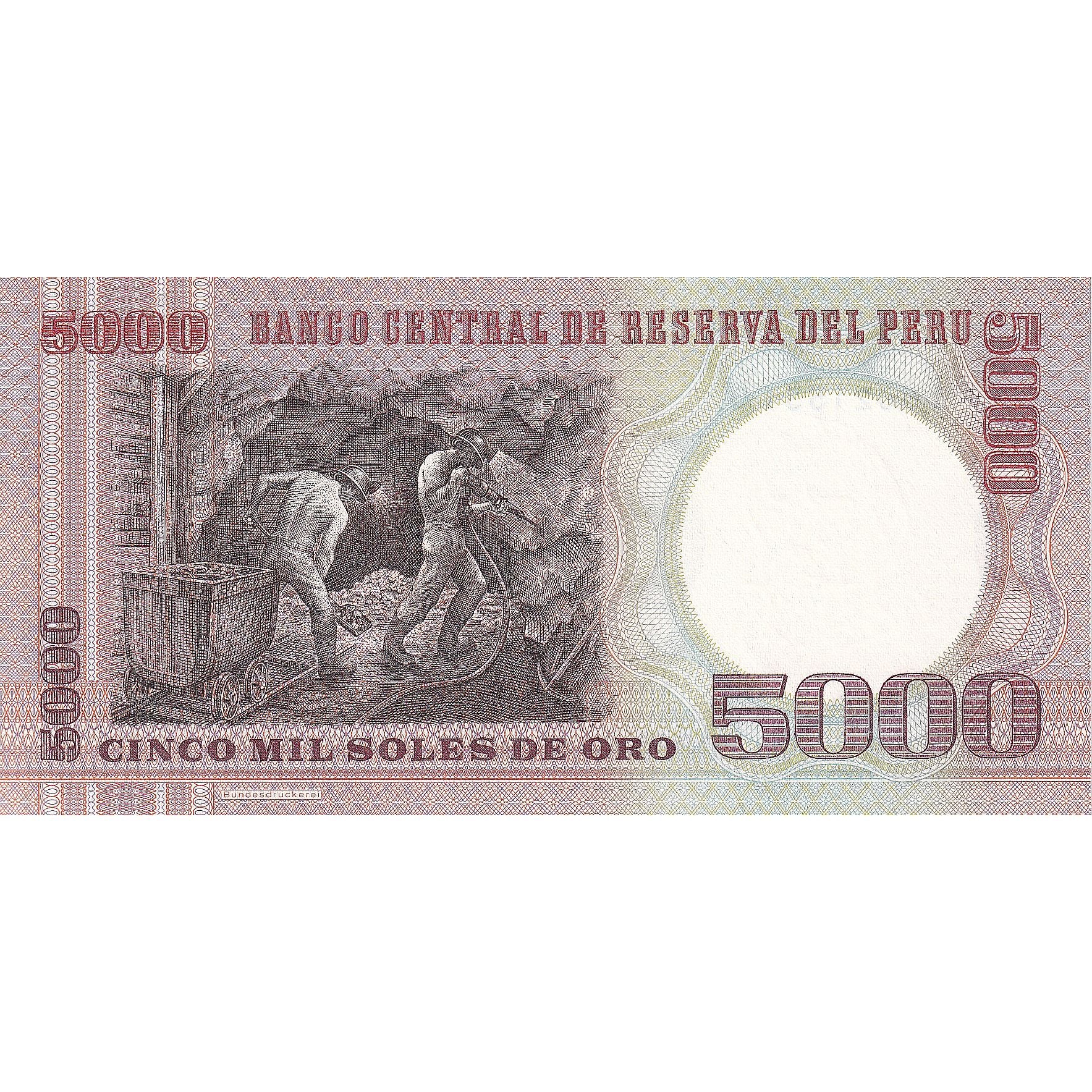 Peru, 5000 Soles De Oro, 1985, KM:117c, UNC(65-70)
