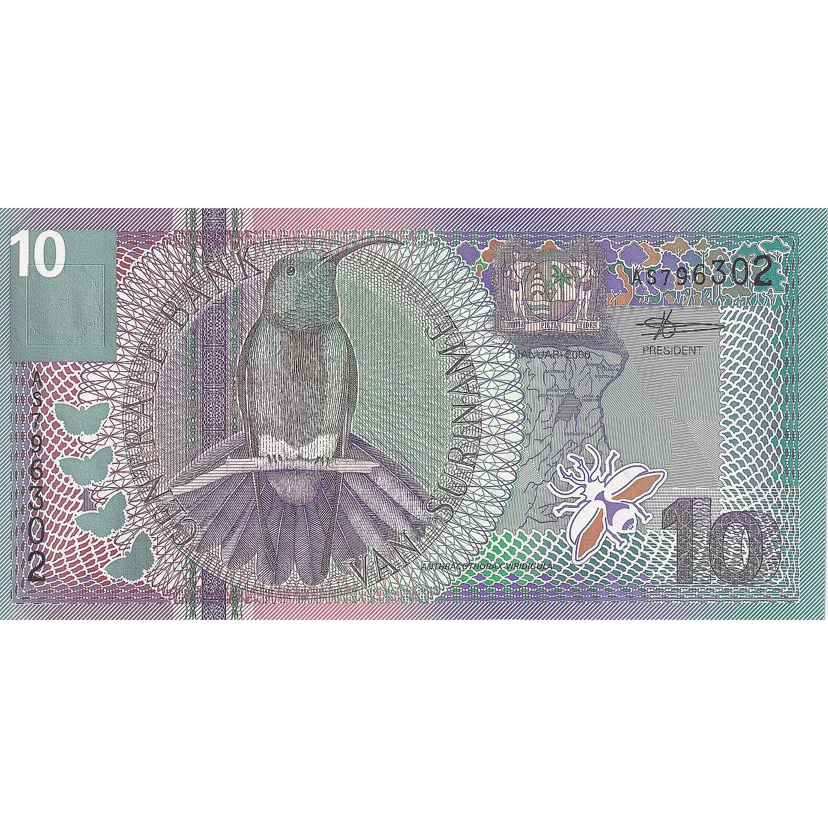 10 Gulden, 2000, Surinam, 2000-01-01, KM:147, UNC