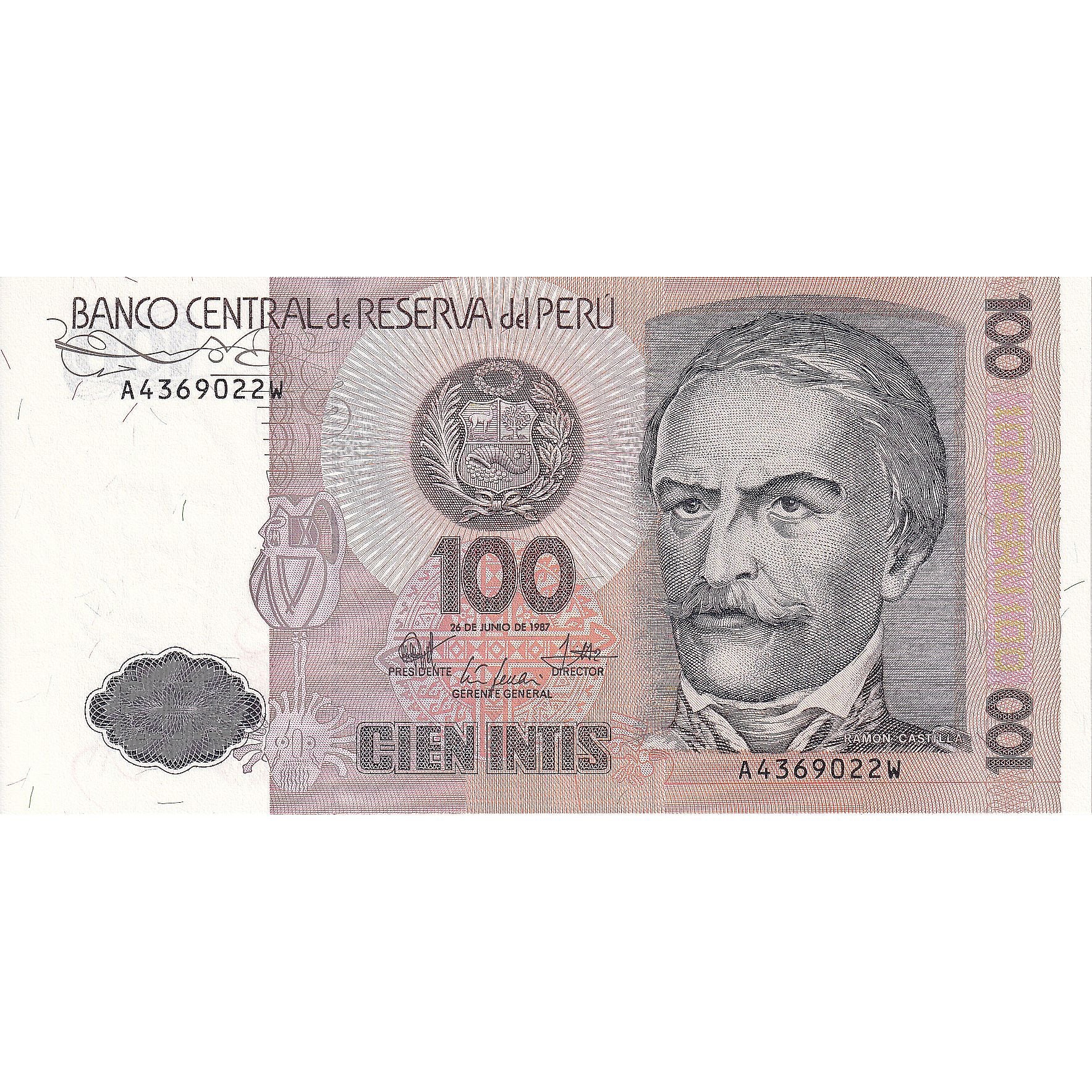 Peru, 100 Intis, 1987-06-26, KM:133, NIEUW