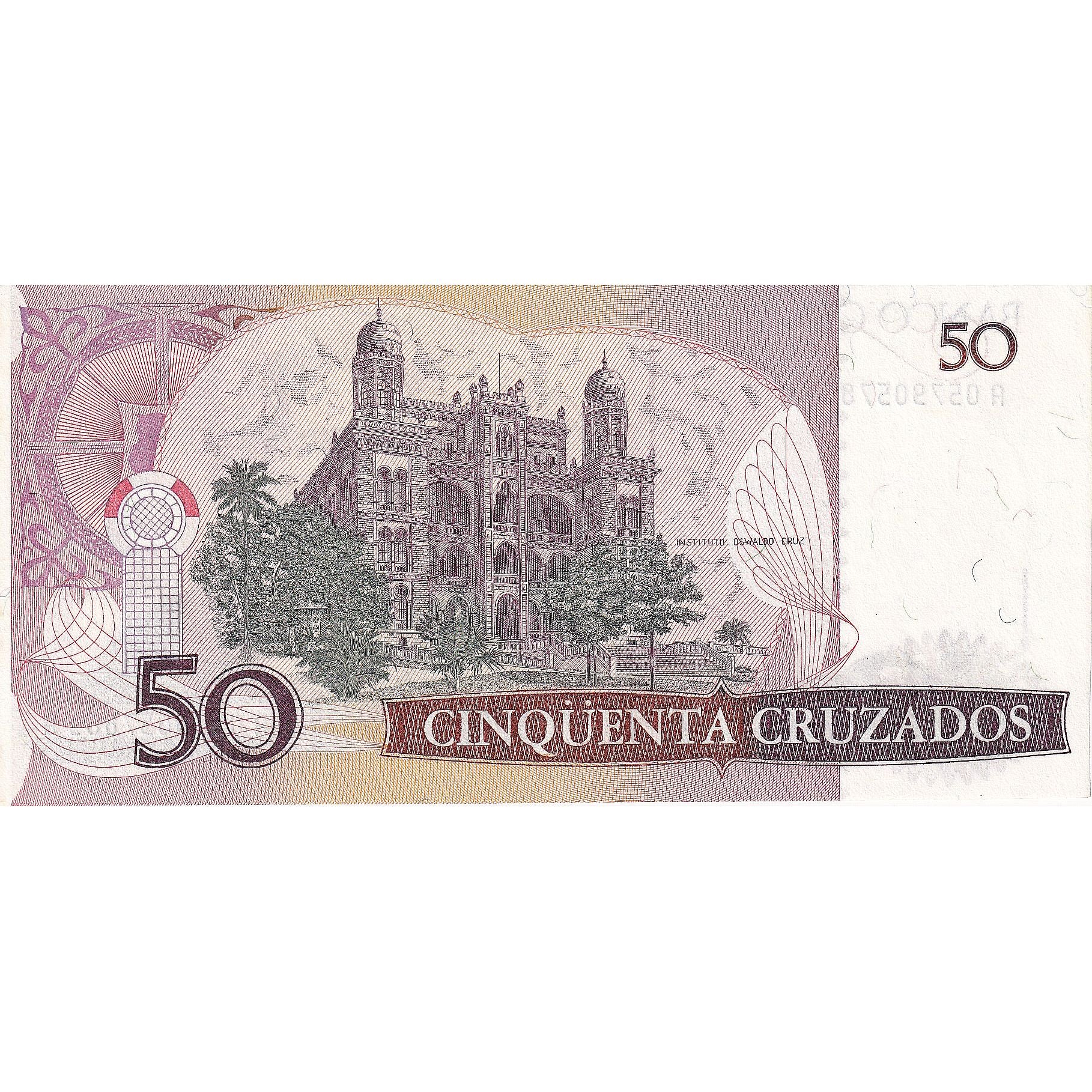 Nota, Brasil, 50 Cruzados, 1986, KM:210a, UNC(65-70)