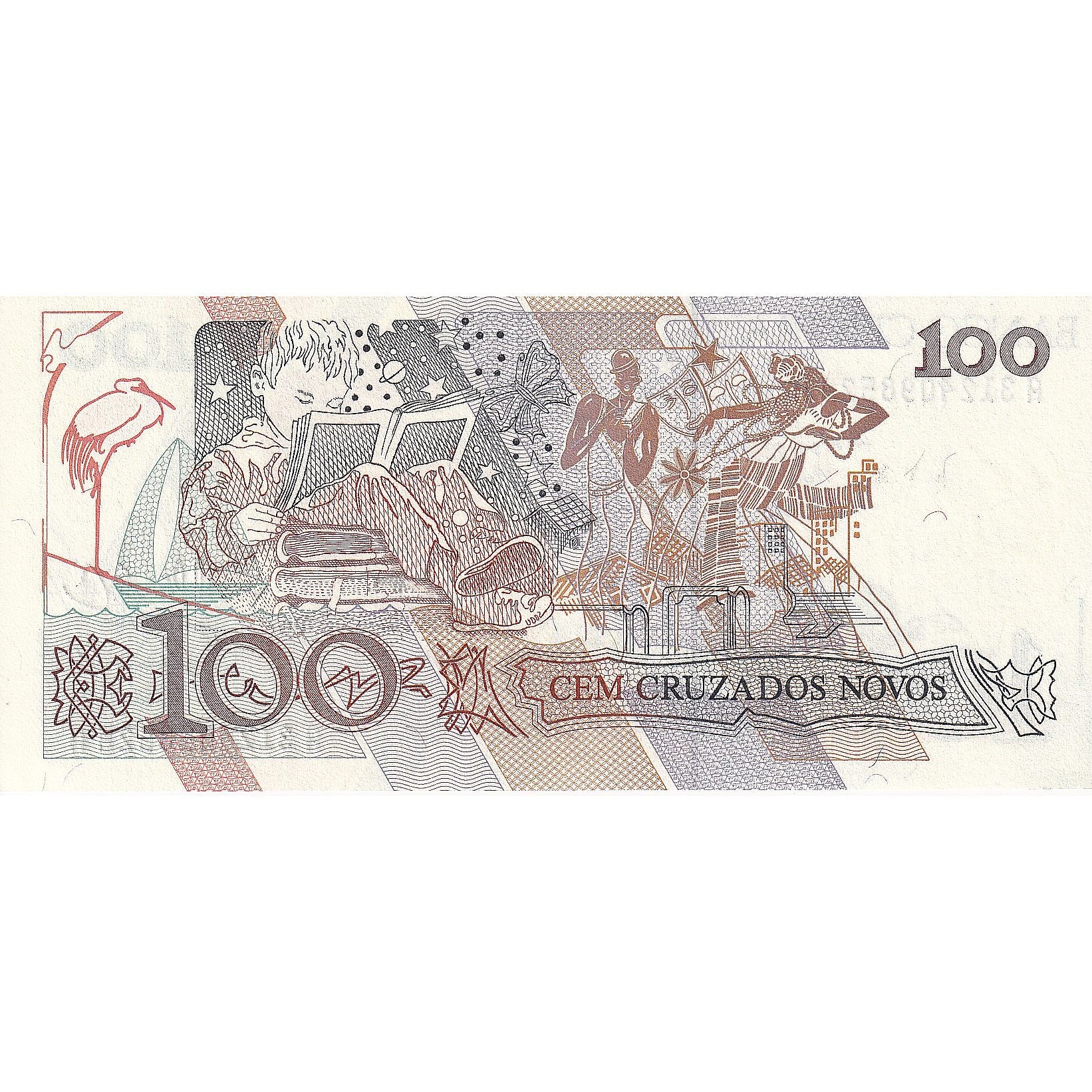 Geldschein, Brasilien, 100 Cruzados Novos, 1989, Undated (1989), KM:220a, UNZ