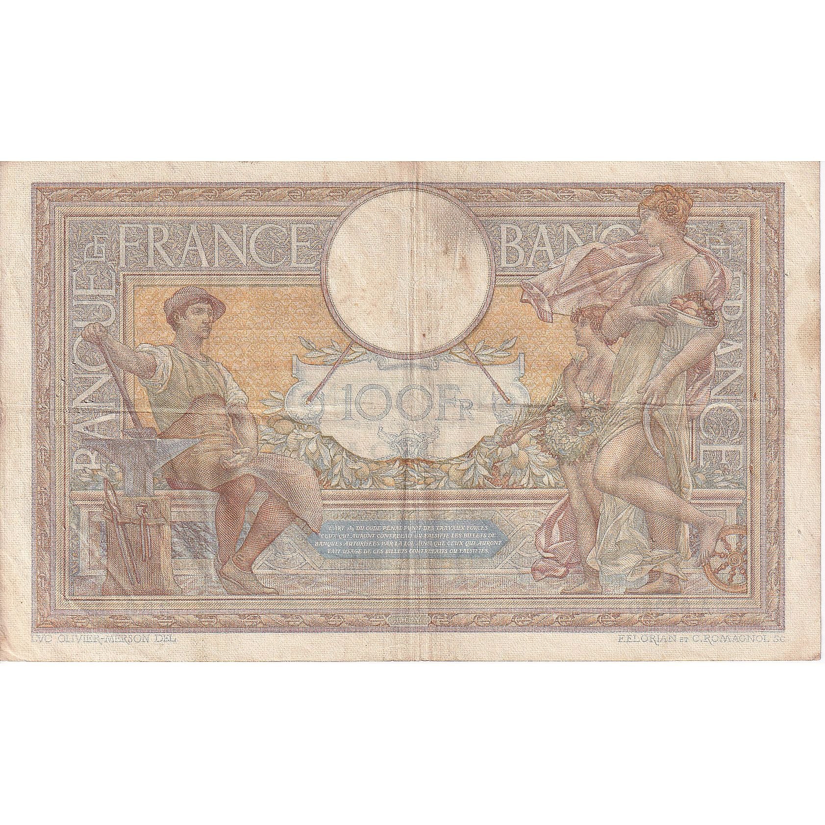 France, 100 Francs, Luc Olivier Merson, 1939, 1939-03-30, VF(30-35)