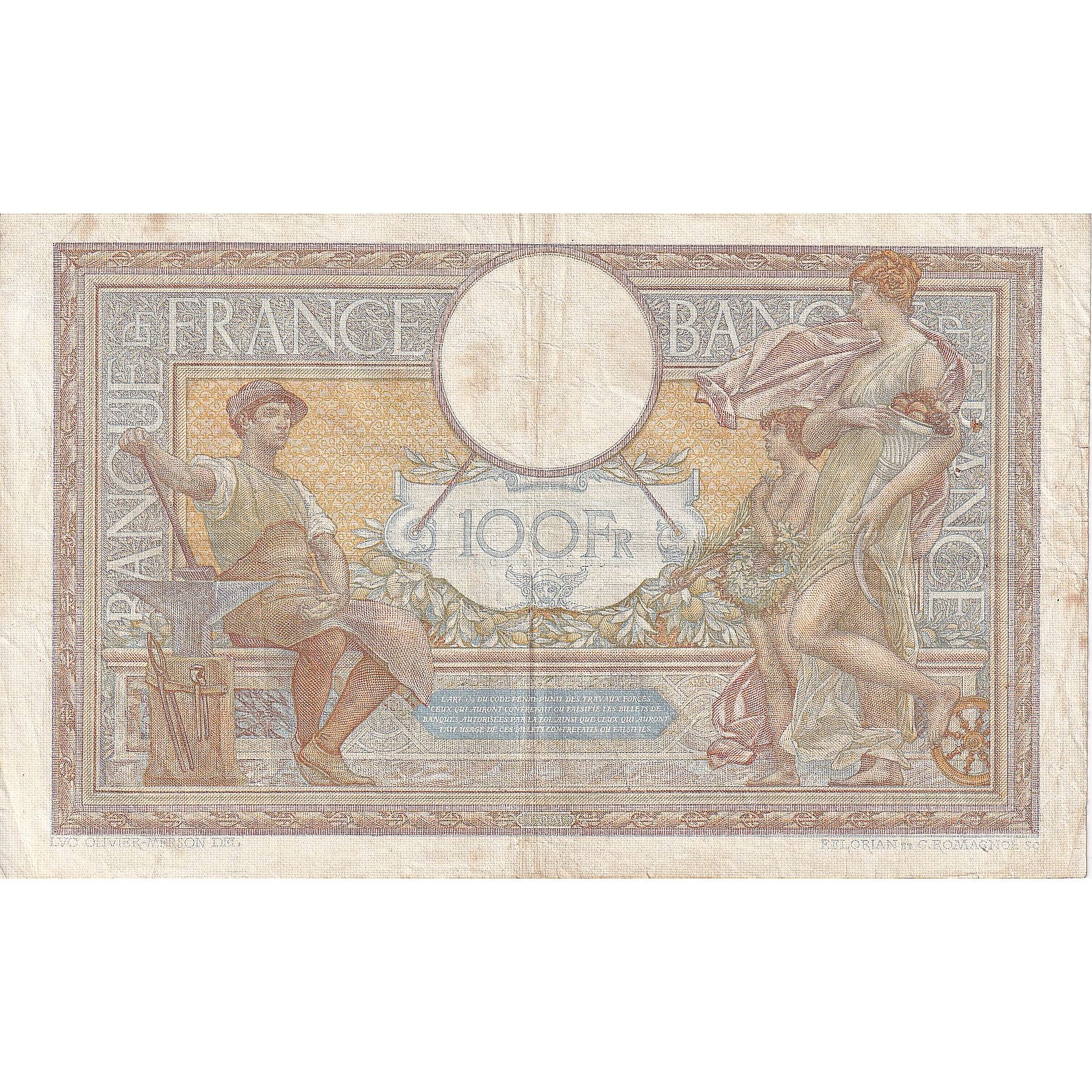France, 100 Francs, 1938, U.60499, TTB, Fayette:25.28, KM:86b