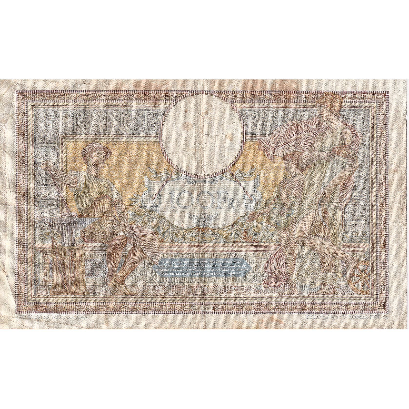France, 100 Francs, 1938, U.60910, TB, Fayette:25.31, KM:86b