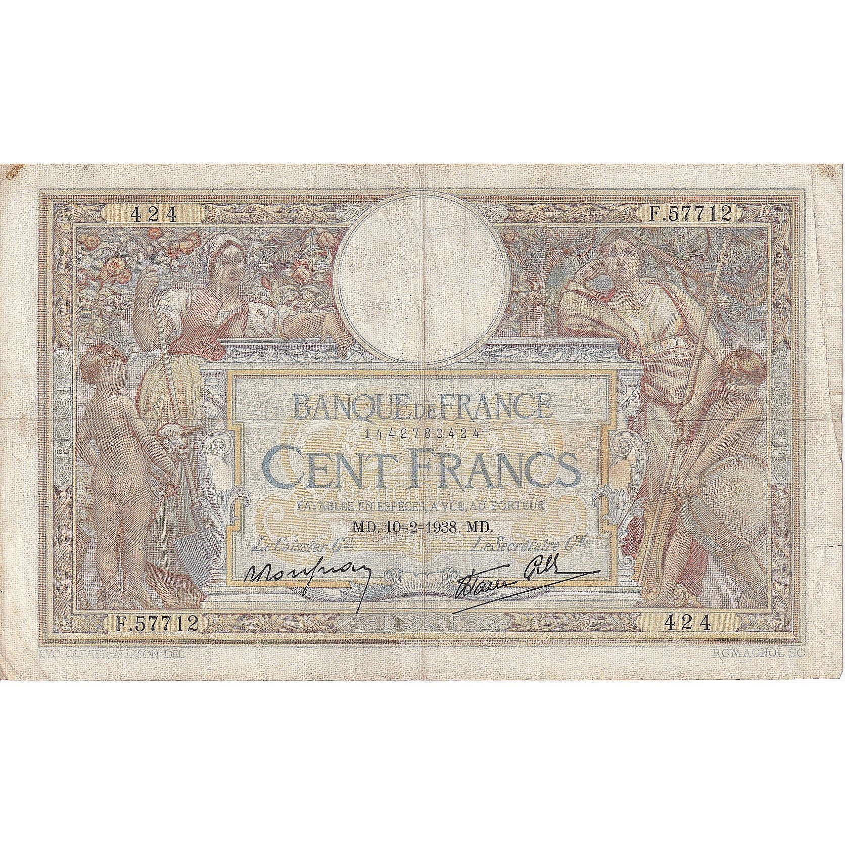 Frankrijk, 100 Francs, Luc Olivier Merson, F.57712, TB, Fayette:25.10, KM:86b