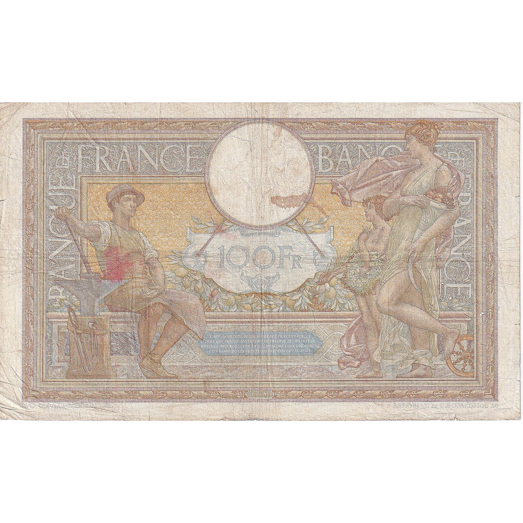 France, 100 Francs, Luc Olivier Merson, 1938, Y.60433, VF(20-25), Fayette:25.12