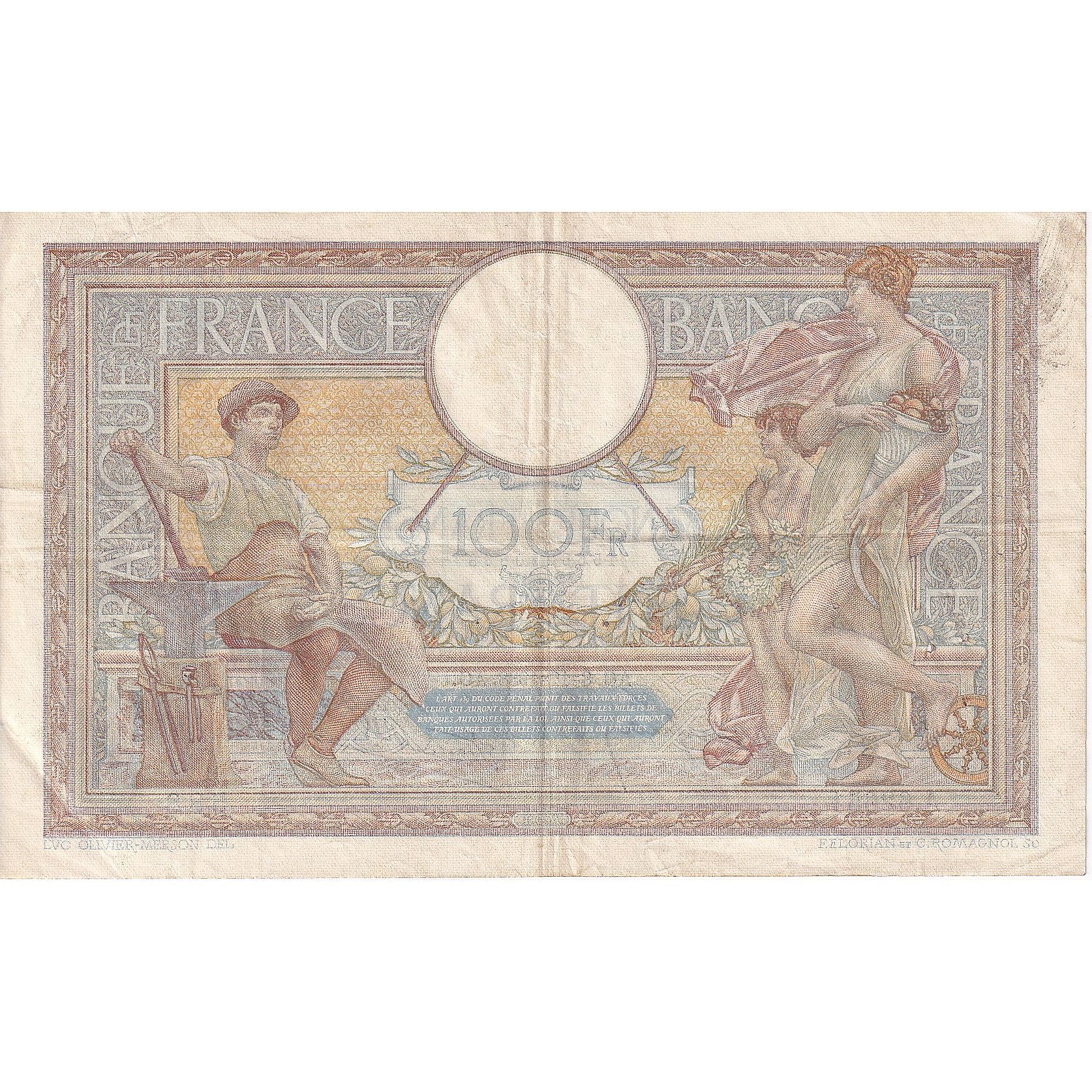 Francia, 100 Francs, Luc Olivier Merson, 1938, A.62651, MBC, Fayette:25.36