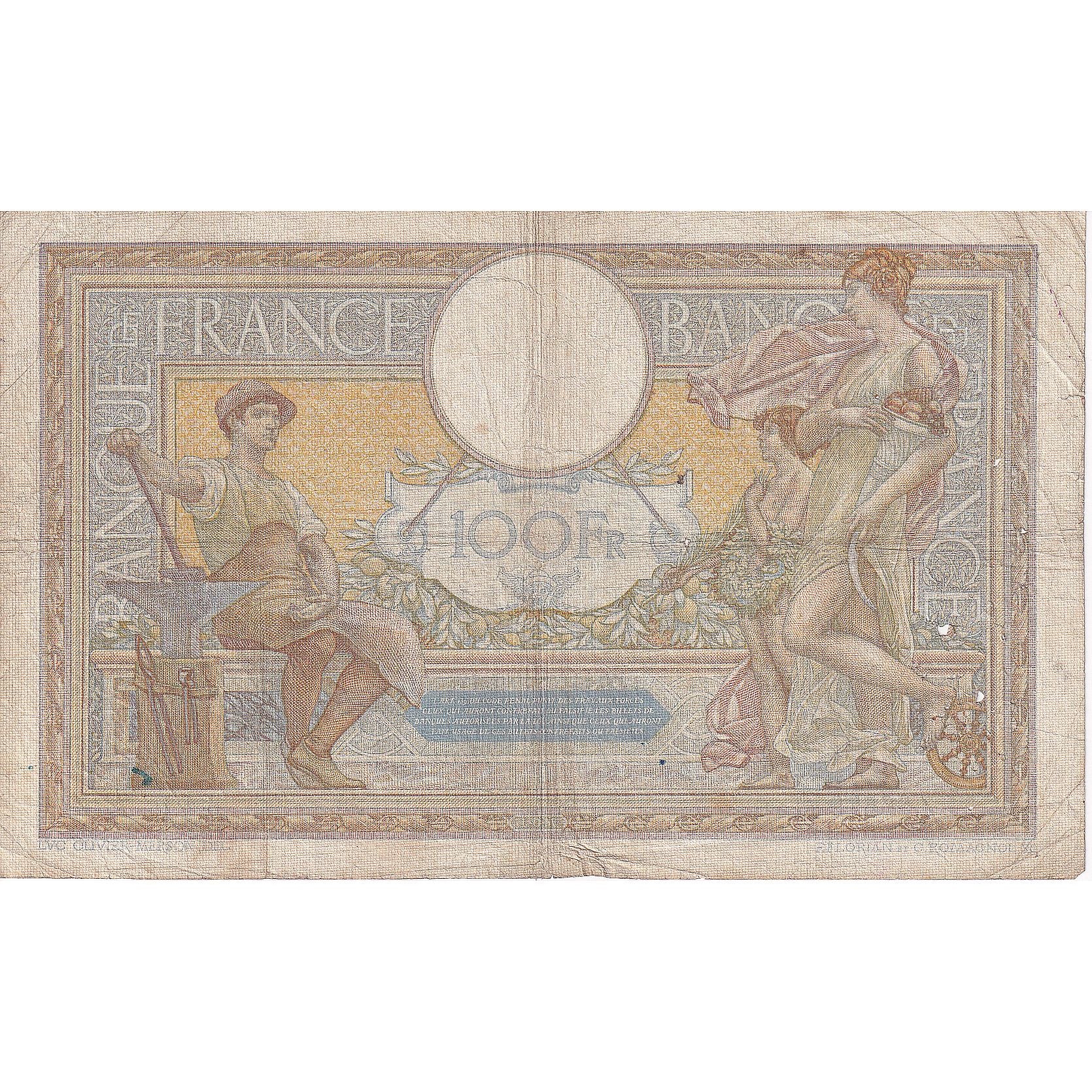 Francja, 100 Francs, Luc Olivier Merson, 1937, J.56579, VF(20-25), Fayette:25.6