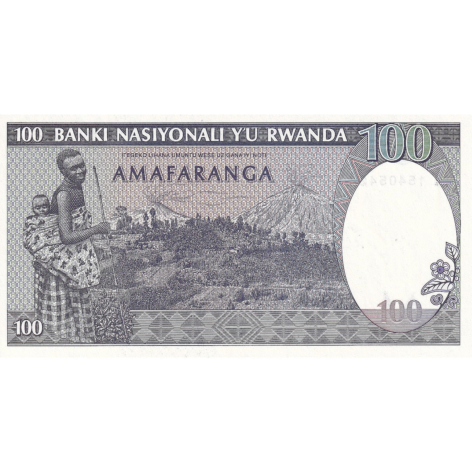 Rwanda, 100 Francs, 1989-04-24, KM:19, UNC(65-70)