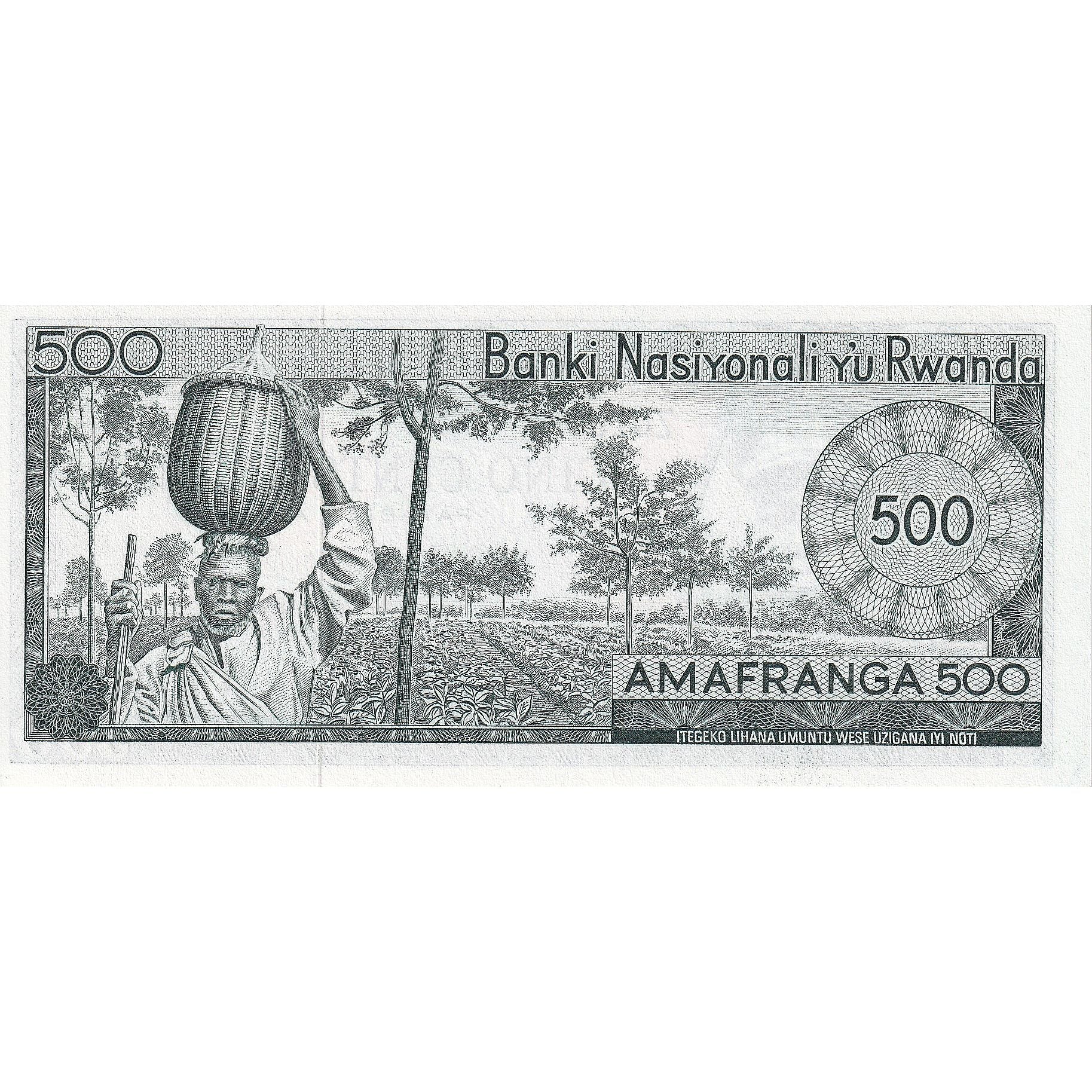 Ruanda, 500 Francs, 1974, 1974-04-19, KM:11a, UNC(65-70)